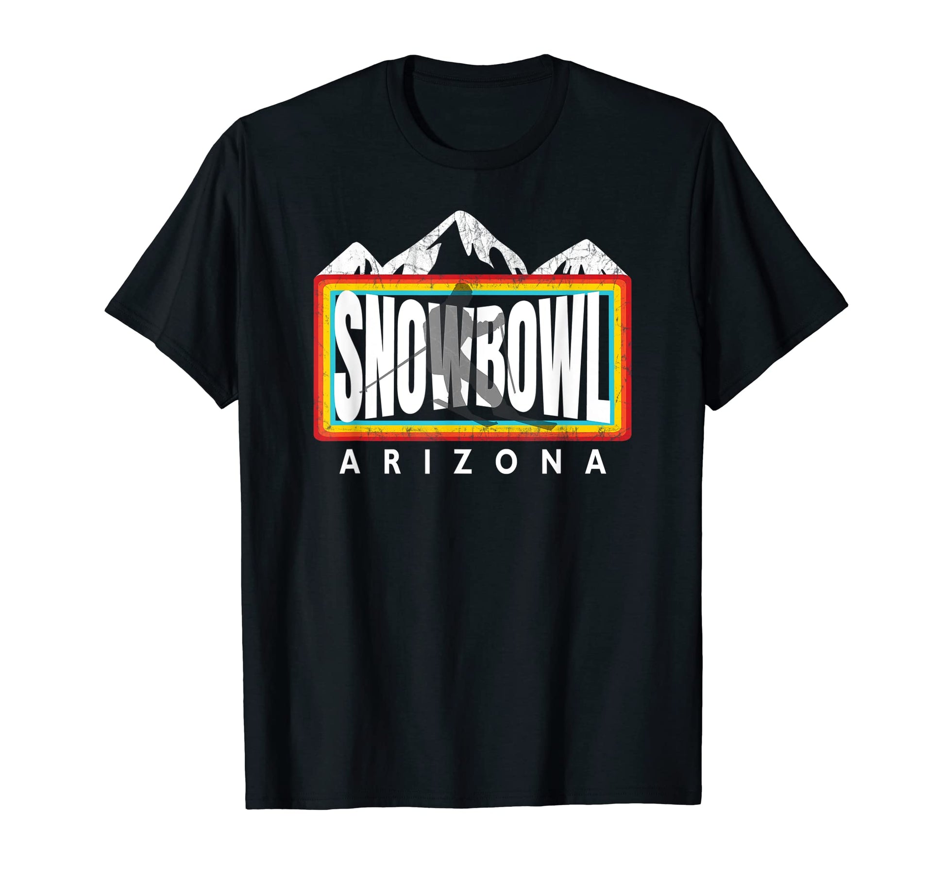 Snowbowl Arizona Skier Striped T-Shirt - Fun Novelty Design for Adults - T-Shirt, Sweatshirt, Hoodie