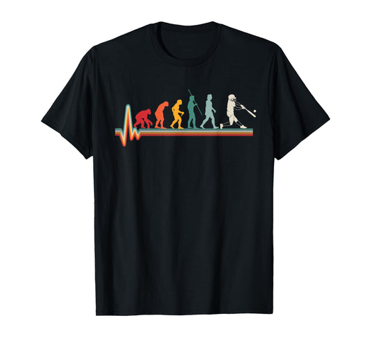 Baseball Human Evolution Heartbeat T-Shirt - Casual Everyday Wear Unisex - T-Shirt, Sweatshirt, Hoodie