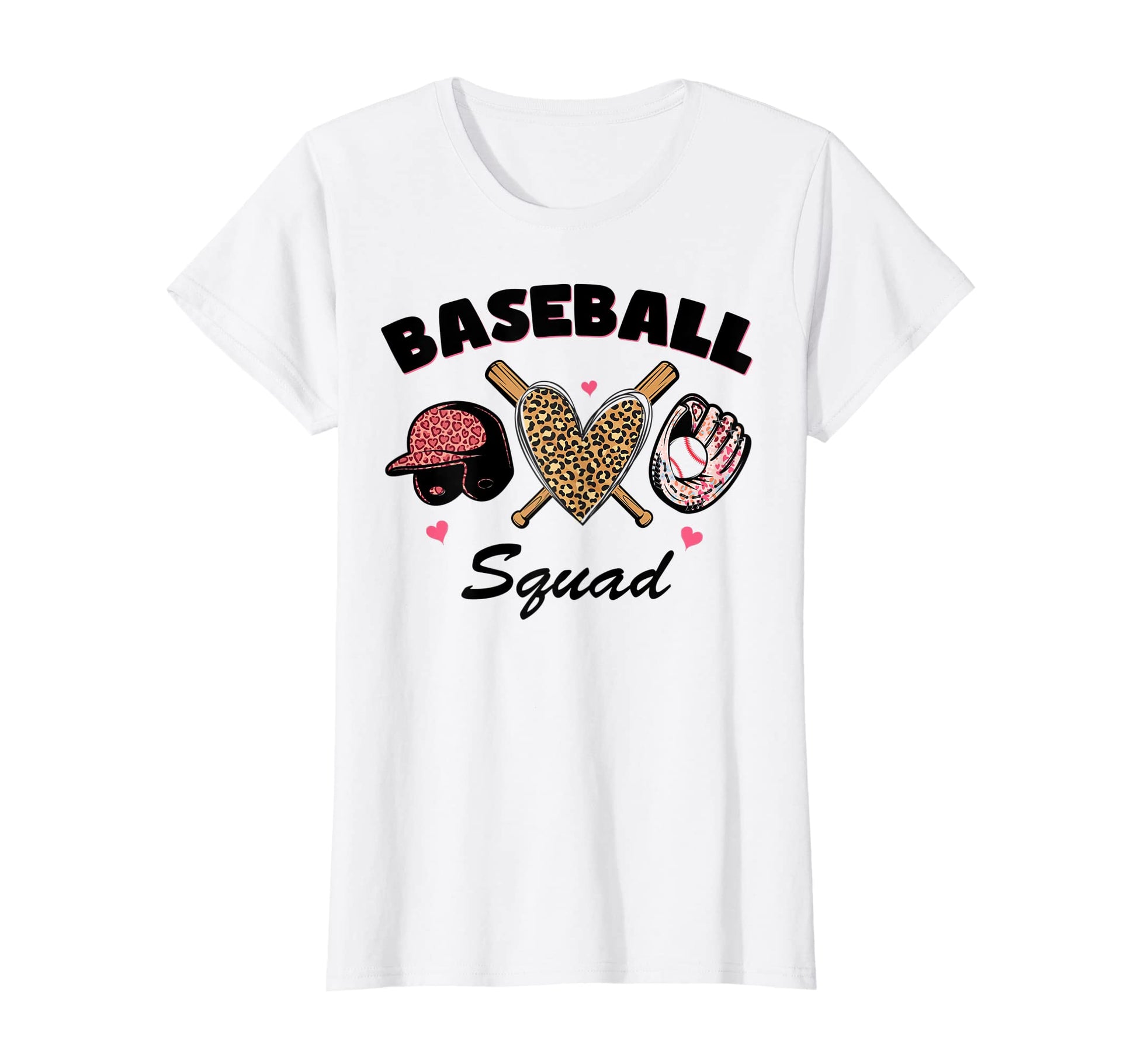 Baseball Squad Leopard Heart Game T-Shirt - Minimalist Print for Adults - T-Shirt, Sweatshirt, Hoodie