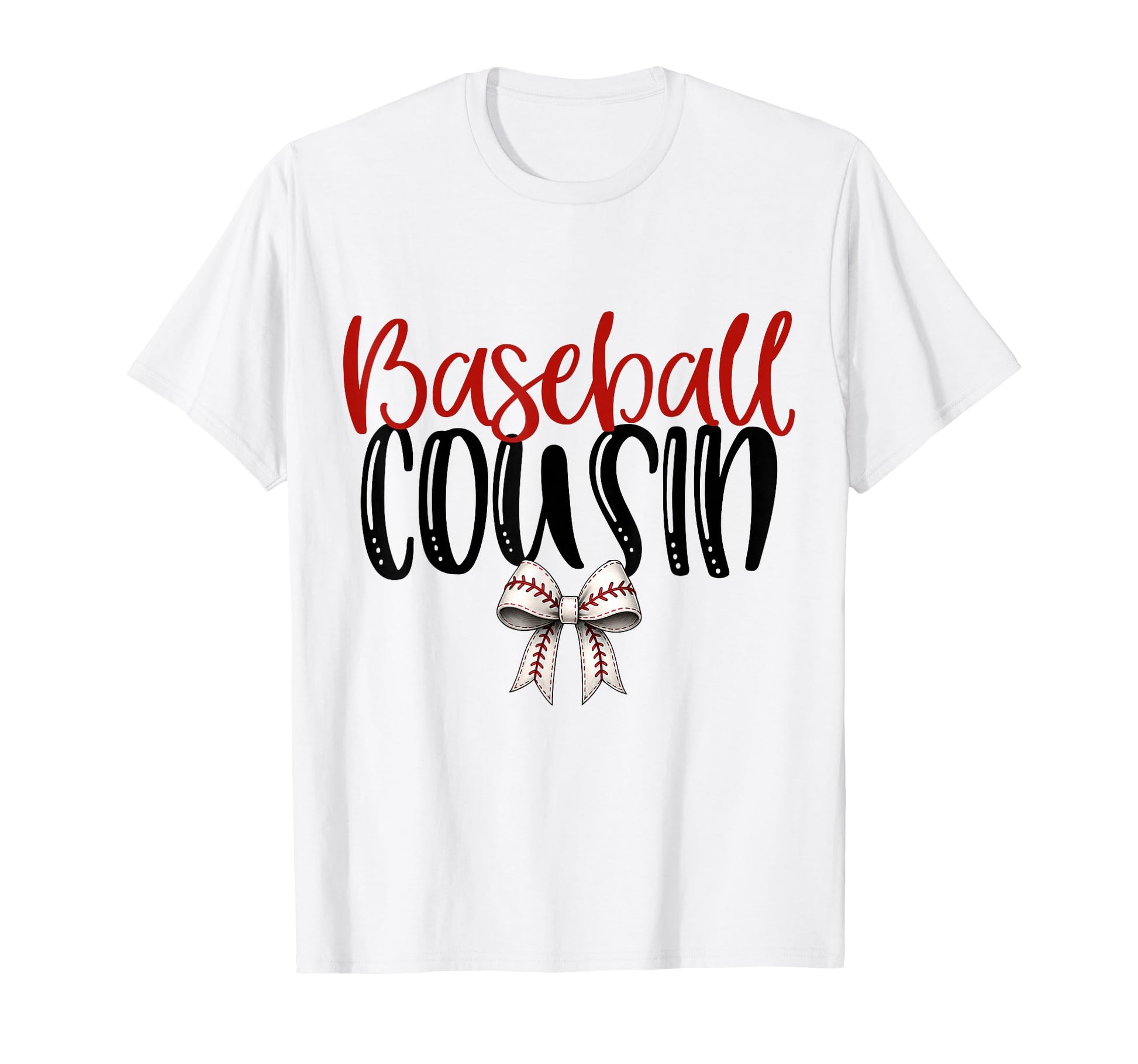 Baseball Cousin Coquette Bow Game Day T-Shirt - Custom Art Print for Adults - T-Shirt, Sweatshirt, Hoodie