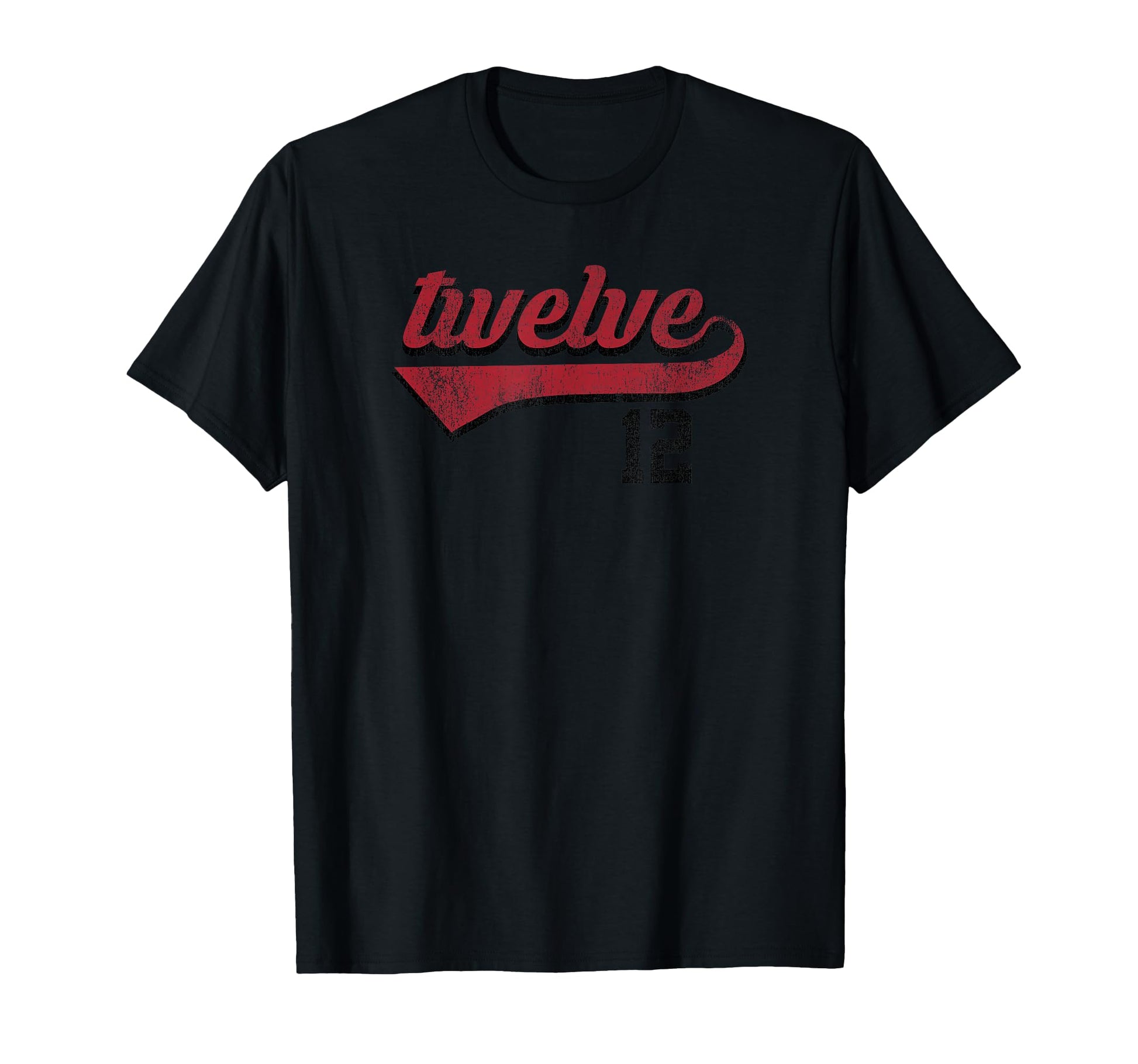 Trendy Baseball Athletic Twelve 12Th T-Shirt - Minimalist Print for Adults - T-Shirt, Sweatshirt, Hoodie