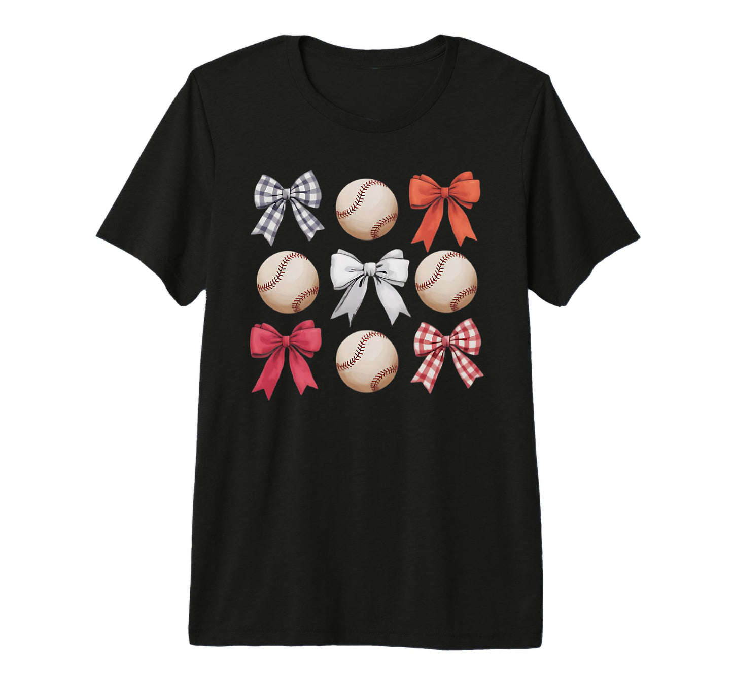 Baseball Coquette Bow Mom Sister Tri T-Shirt - Trendy Graphic for Adults - T-Shirt, Sweatshirt, Hoodie