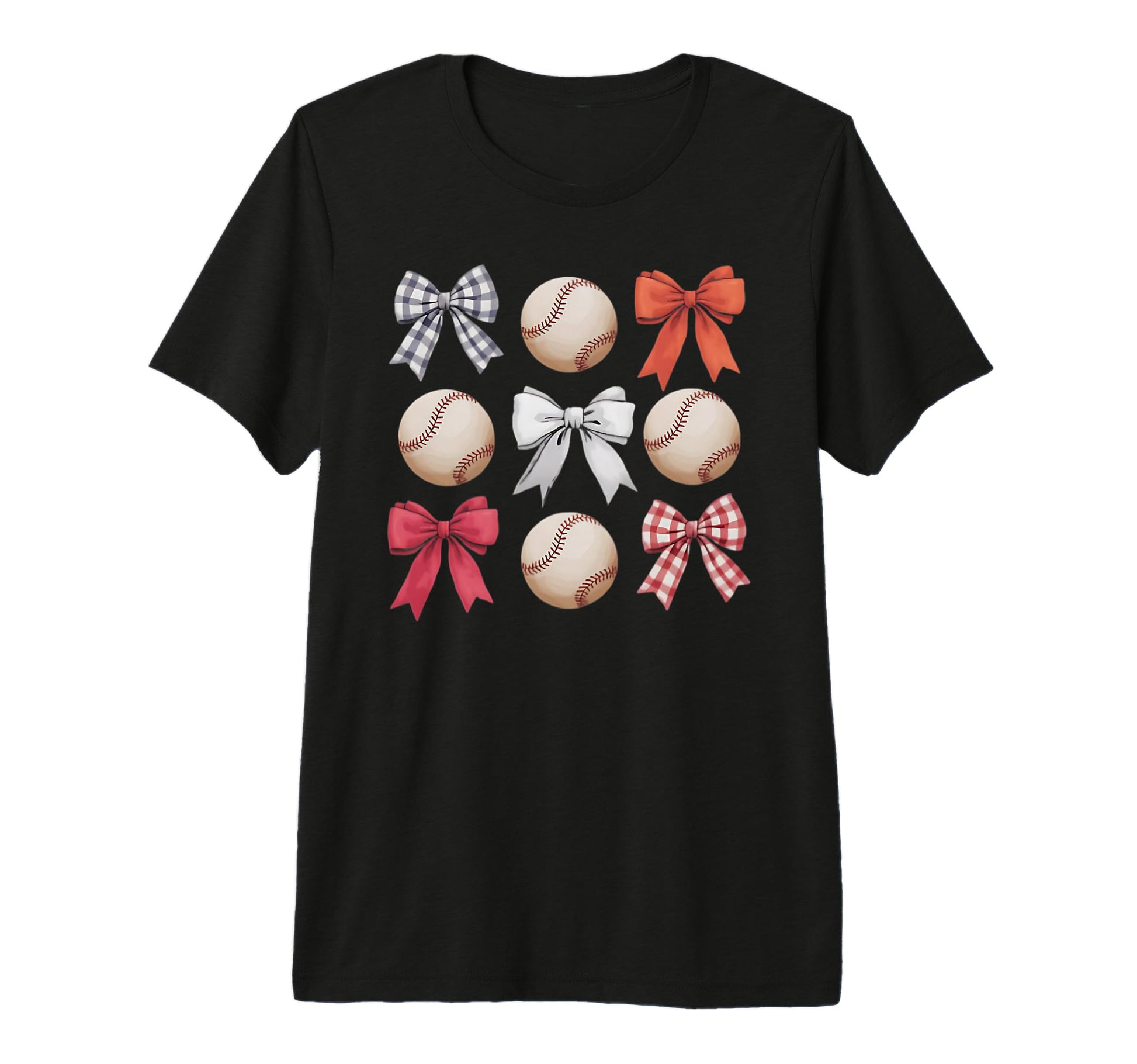 Baseball Coquette Bow Mom Sister Tri T-Shirt - Trendy Graphic for Adults - T-Shirt, Sweatshirt, Hoodie