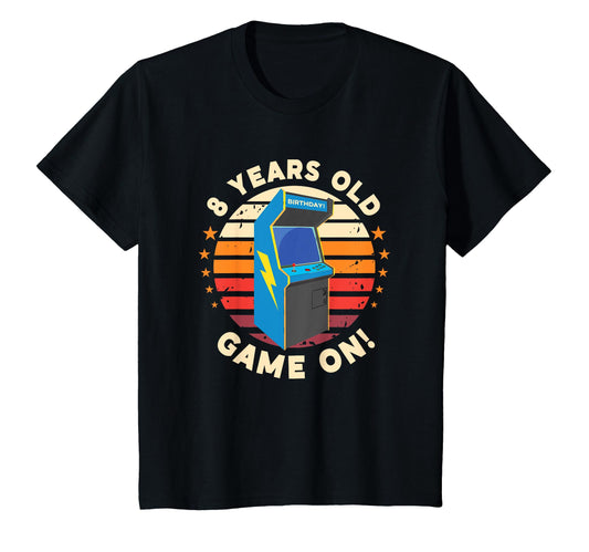 8 Year Old Birthday Wear Arcade Game T-Shirt - Unique Graphic Men Women - T-Shirt, Sweatshirt, Hoodie