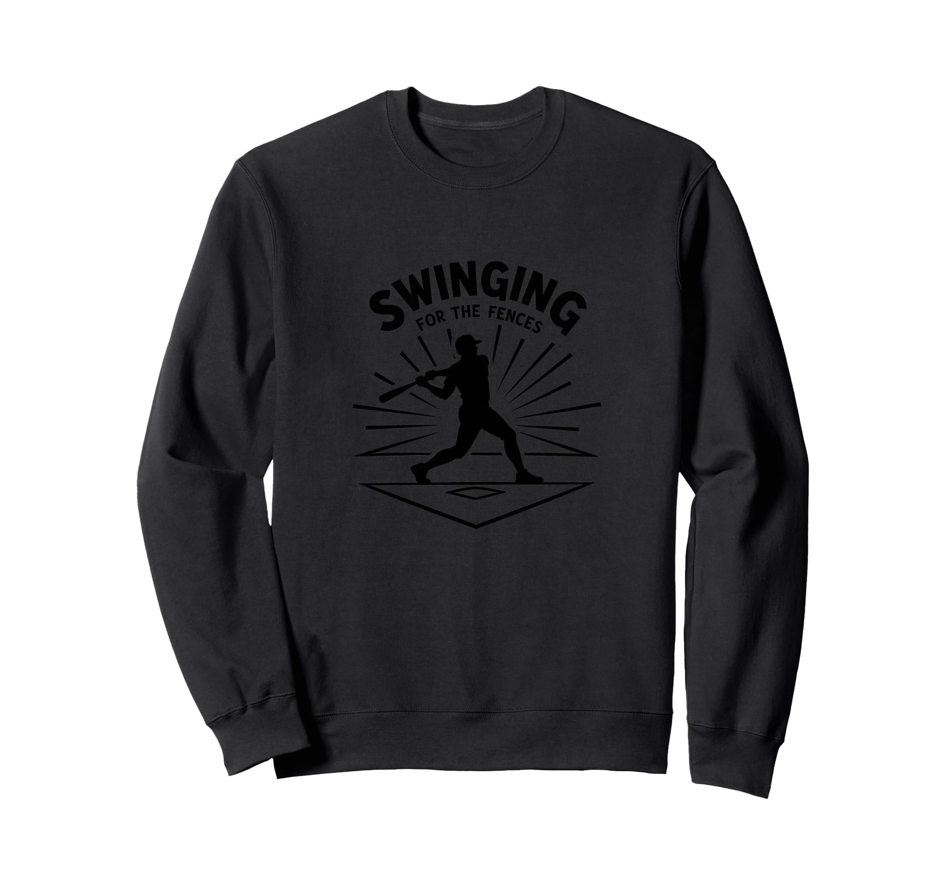 Baseball Swinging Fences Home Sweatshirt - Casual Everyday Wear for Adults - T-Shirt, Sweatshirt, Hoodie