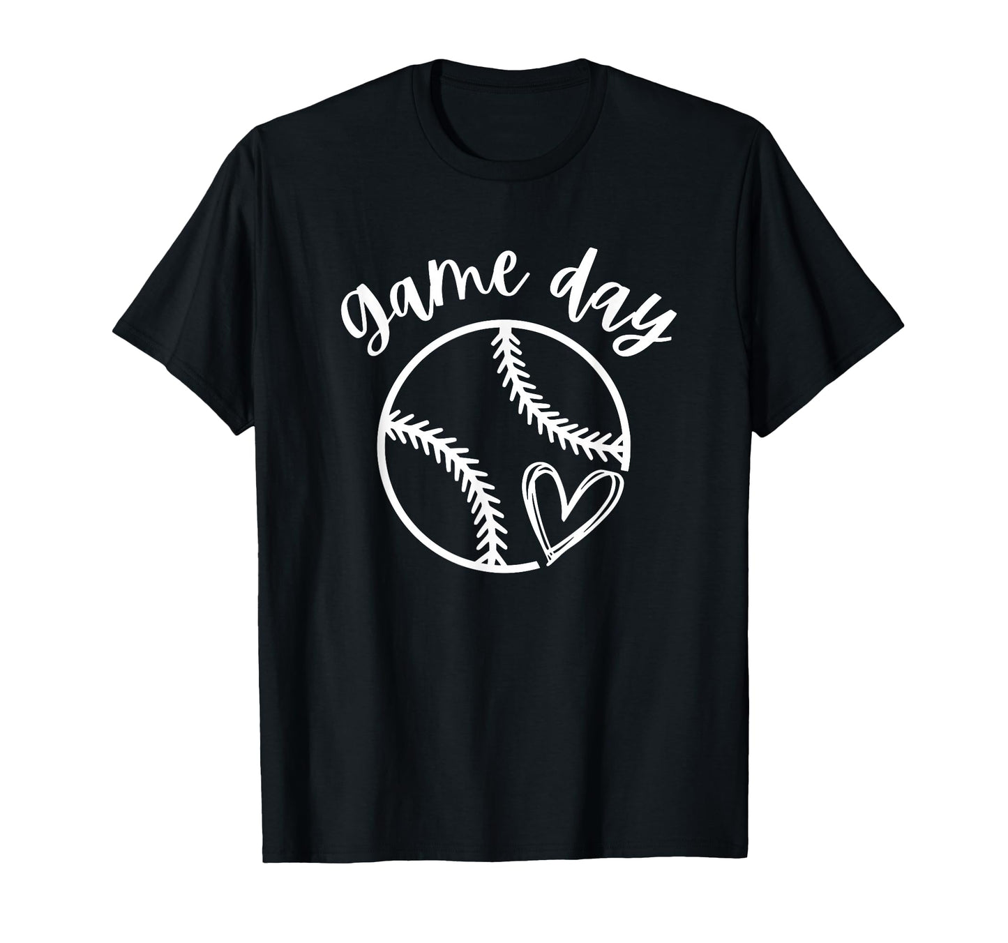Game Day Softball Heart Love Womens T-Shirt - Novelty Apparel for Adults - T-Shirt, Sweatshirt, Hoodie