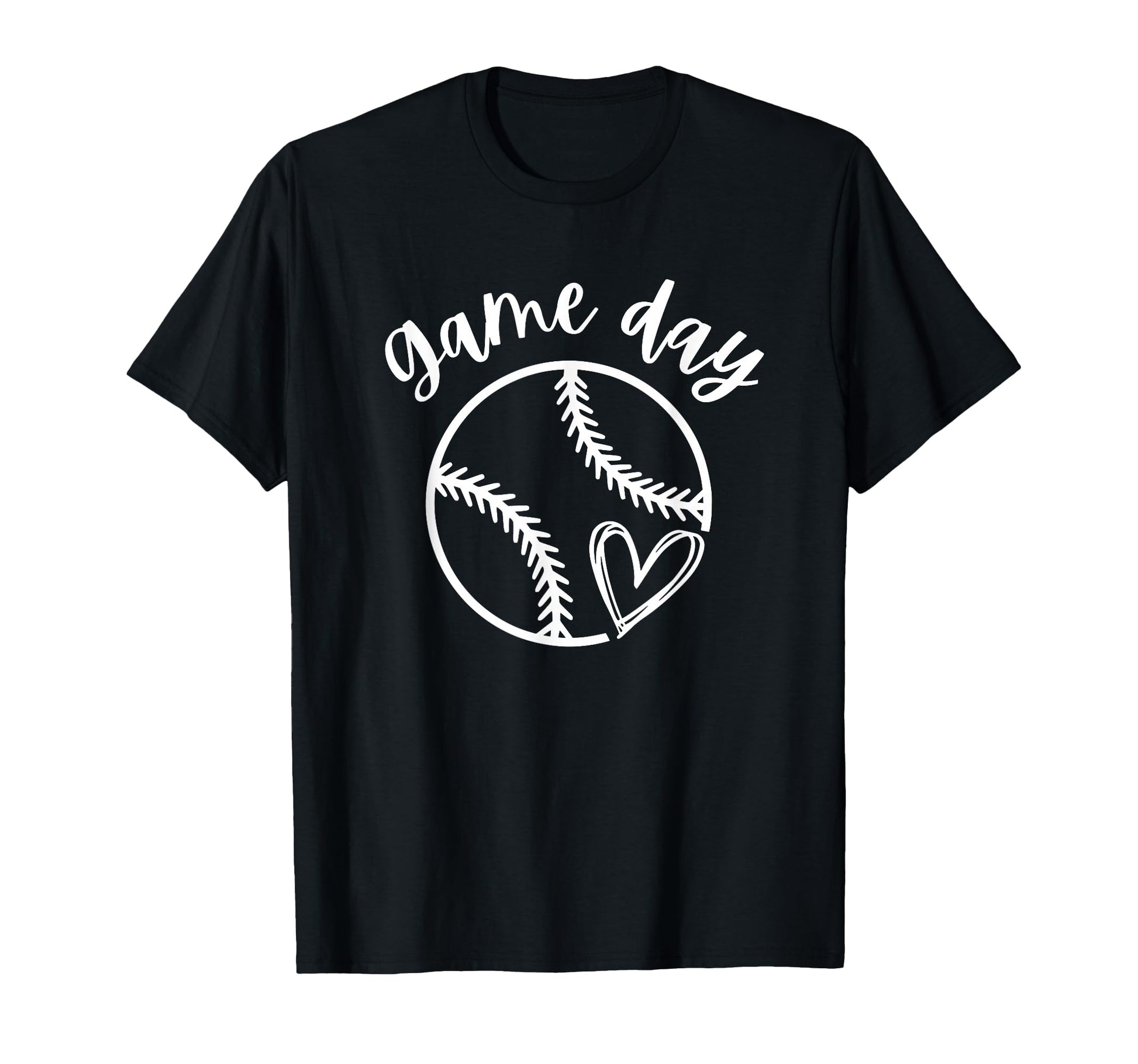 Game Day Softball Heart Love Womens T-Shirt - Novelty Apparel for Adults - T-Shirt, Sweatshirt, Hoodie