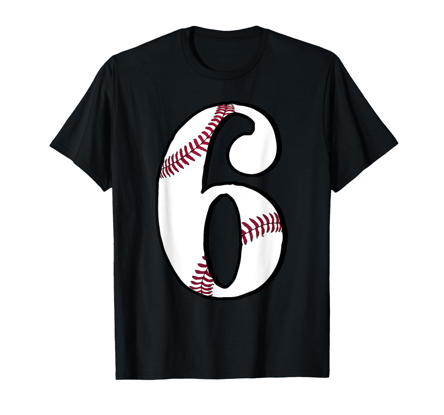 Baseball Number 6 Six Jersey Fan 6Th T-Shirt - Fun Novelty Design Unisex - T-Shirt, Sweatshirt, Hoodie