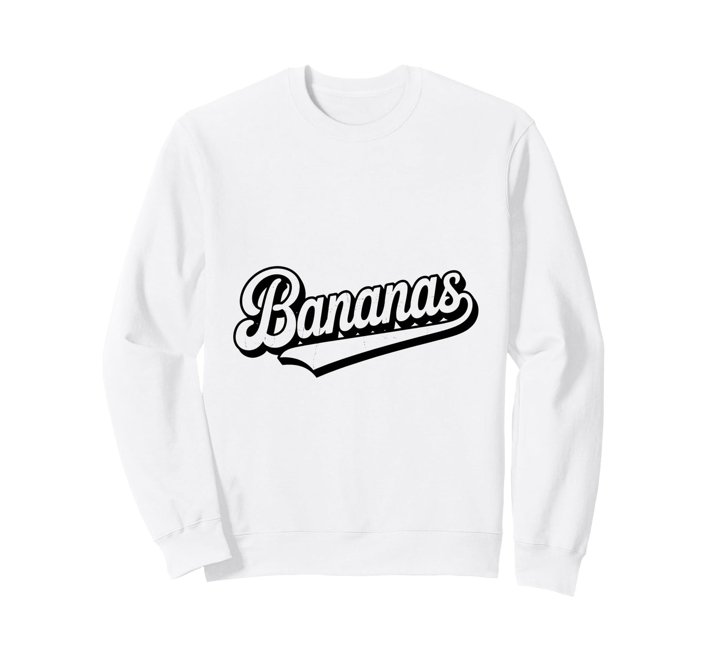 Bananas Baseball Script Team Logo Sweatshirt - Minimalist Print for Adults - T-Shirt, Sweatshirt, Hoodie