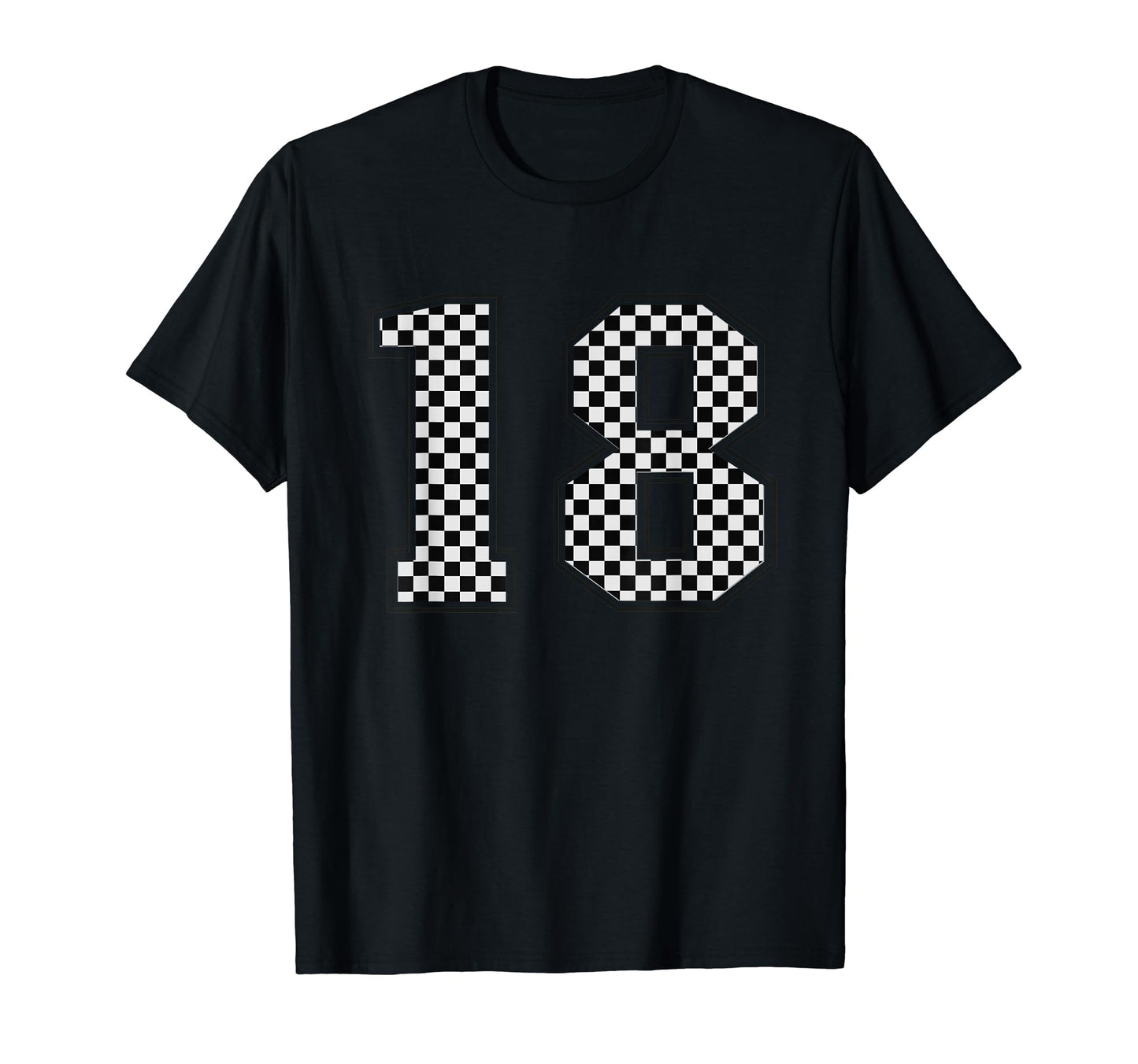 Number 18 Checkered Number T-Shirt - Custom Art Print Unisex - T-Shirt, Sweatshirt, Hoodie
