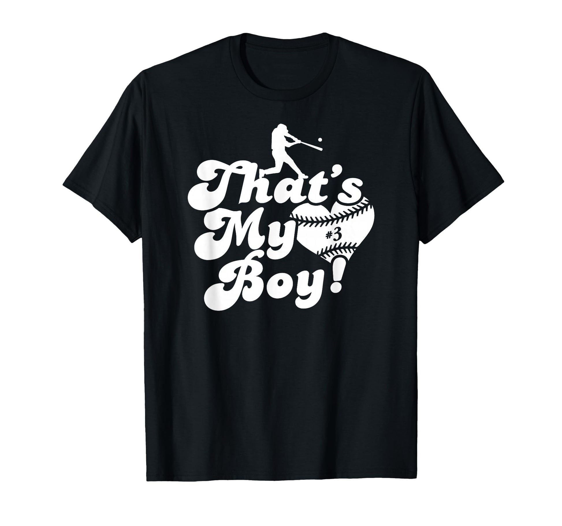 Thats My 3 Baseball Mom Love Heart T-Shirt - Streetwear Style Unisex - T-Shirt, Sweatshirt, Hoodie
