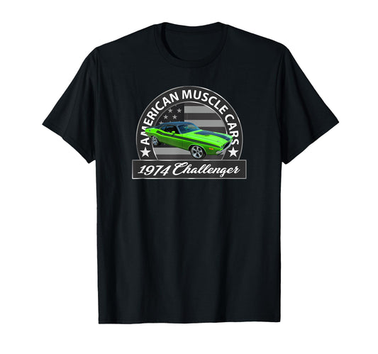 American Muscle Cars 1974 Challenger T-Shirt - Unique Graphic for Adults - T-Shirt, Sweatshirt, Hoodie