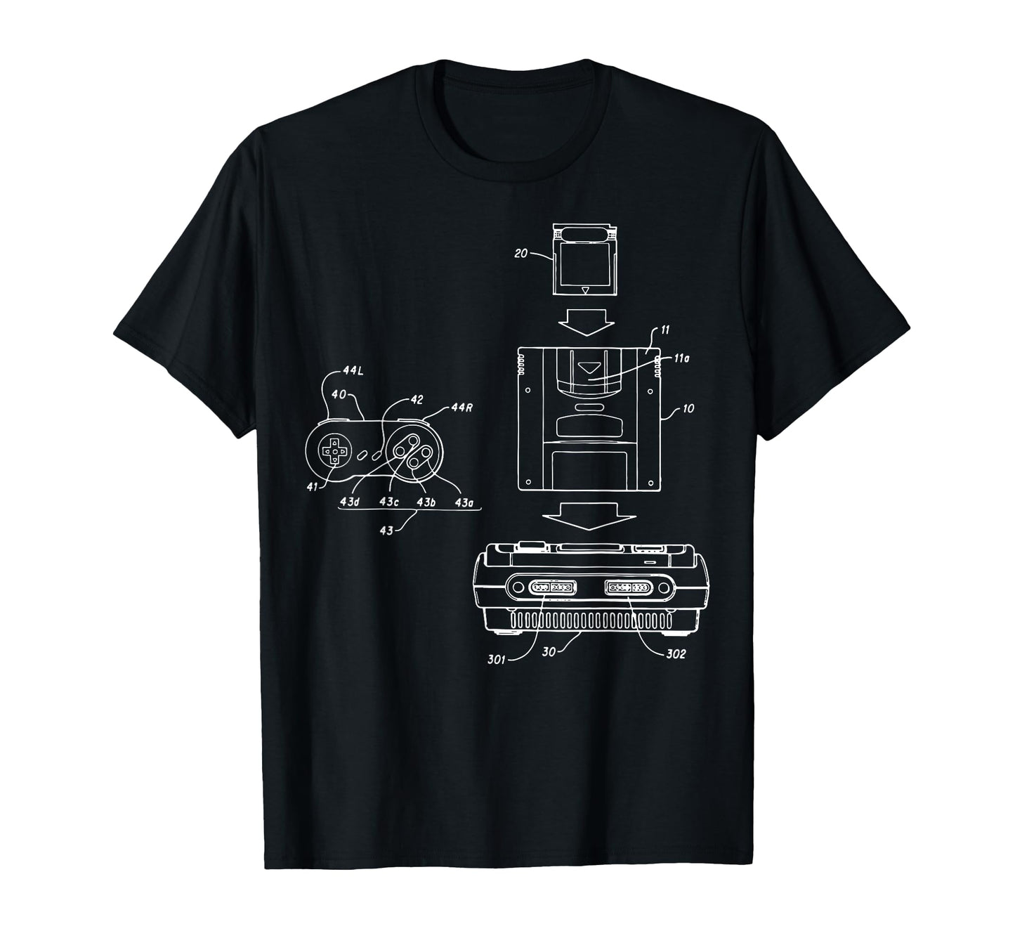 Gaming Diagram Tv Video Game Console T-Shirt - Custom Art Print for Adults - T-Shirt, Sweatshirt, Hoodie