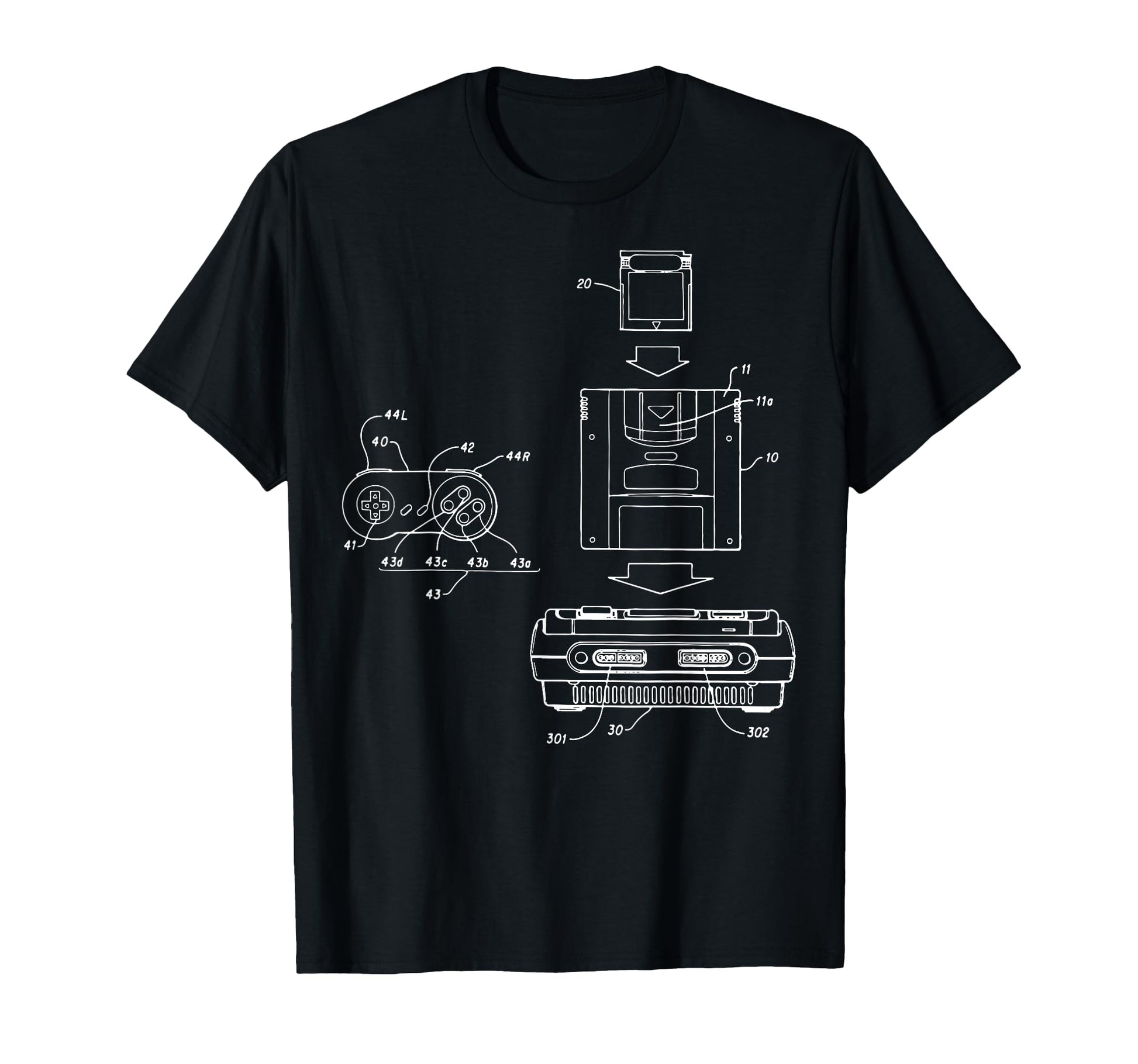 Gaming Diagram Tv Video Game Console T-Shirt - Custom Art Print for Adults - T-Shirt, Sweatshirt, Hoodie