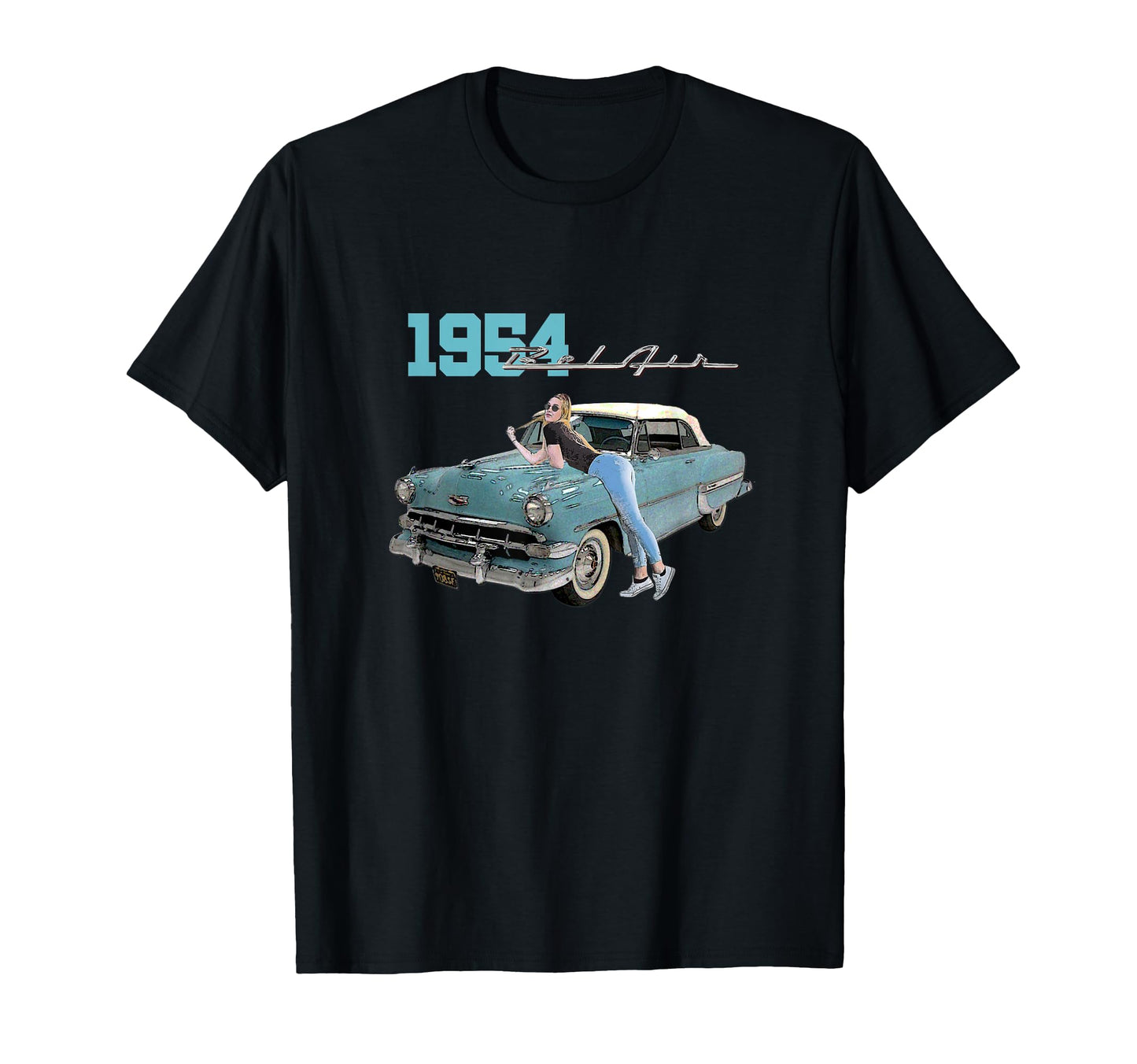 Cars 1954 Belair 50S Convertible Car T-Shirt - Unique Graphic Men Women - T-Shirt, Sweatshirt, Hoodie