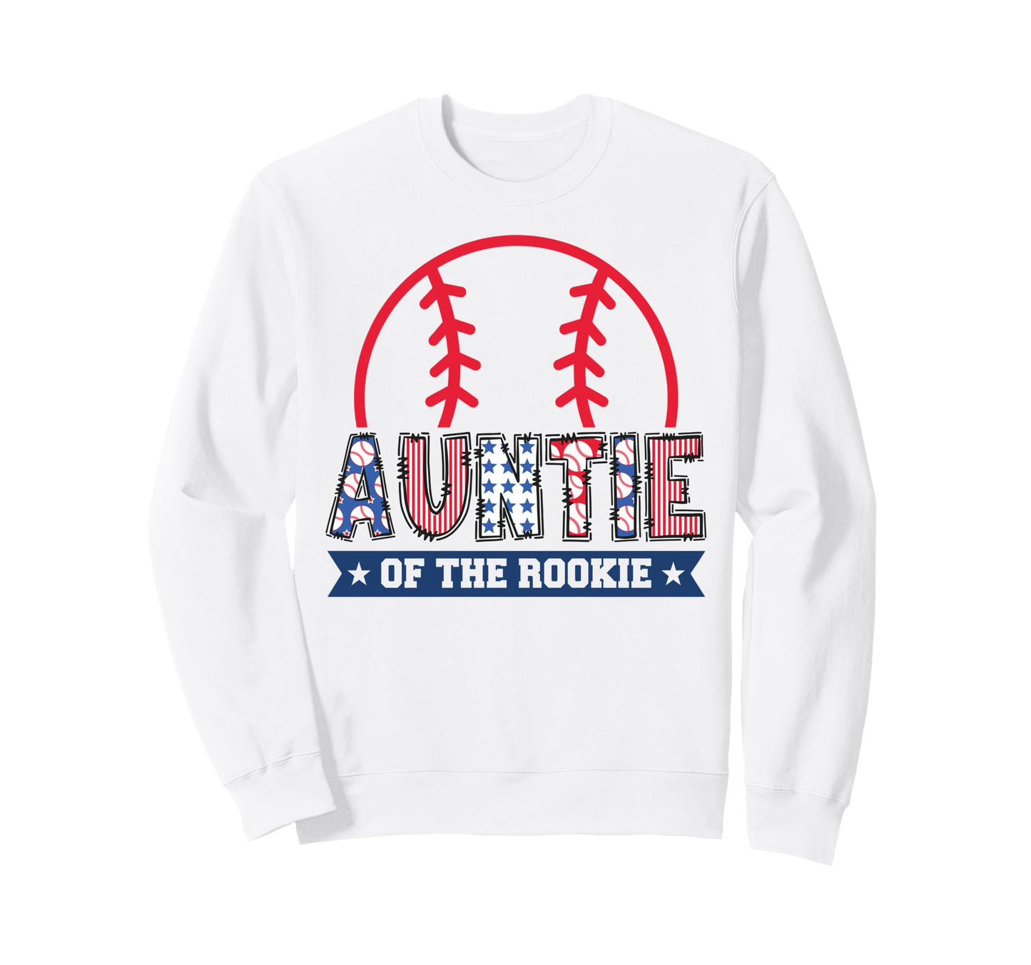 Auntie Rookie 1St Baseball Sweatshirt - Novelty Apparel for Adults - T-Shirt, Sweatshirt, Hoodie
