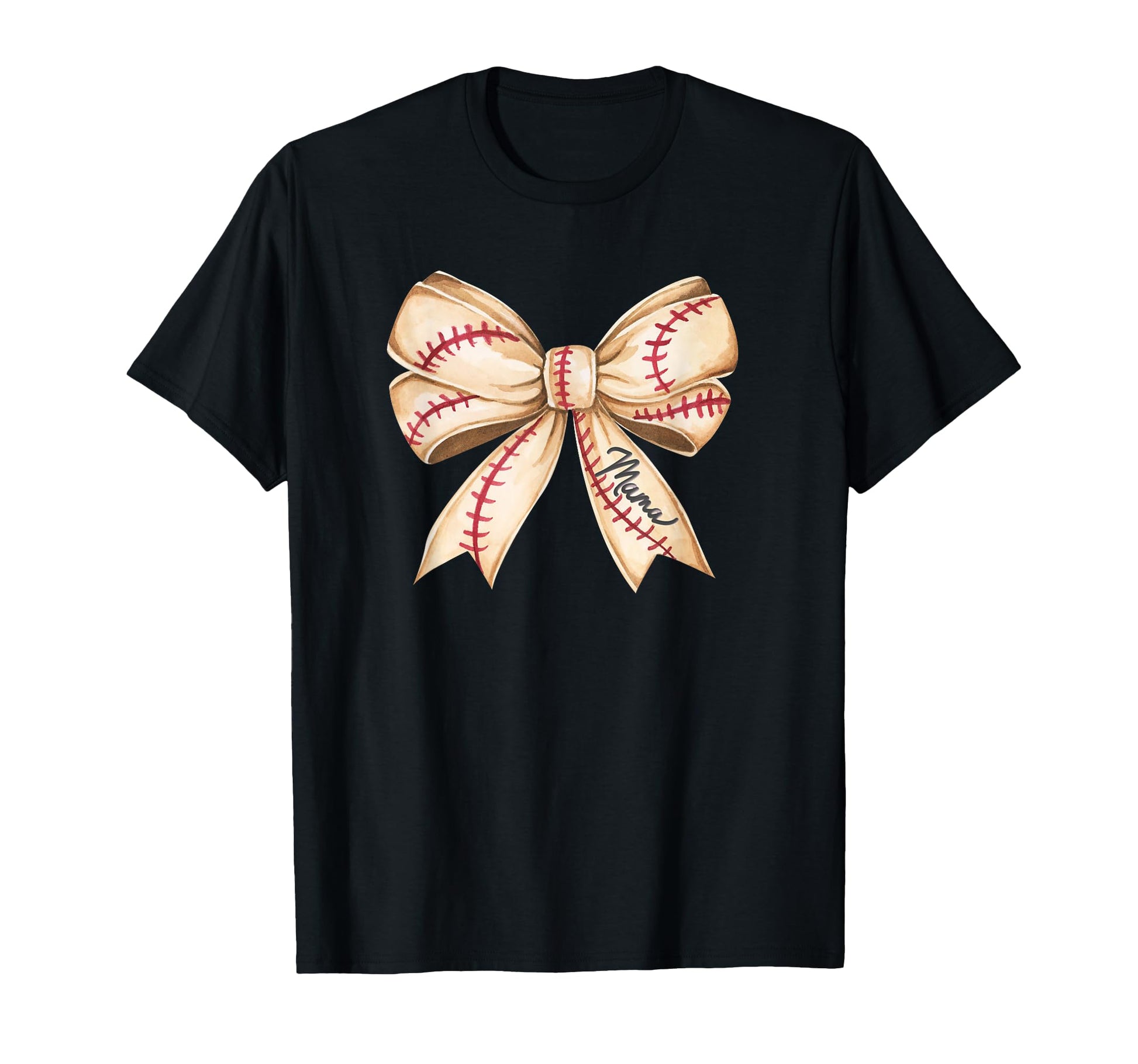 Baseball Mama Coquette Bow Red T-Shirt - Fun Novelty Design for Adults - T-Shirt, Sweatshirt, Hoodie