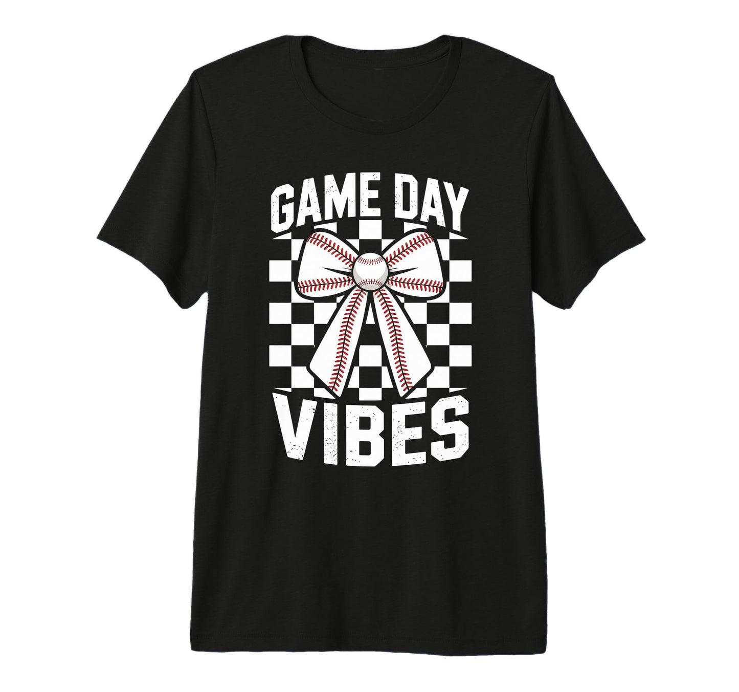 Game Day Vibes Coquette Bow Baseball T-Shirt - Custom Art Print Unisex - T-Shirt, Sweatshirt, Hoodie