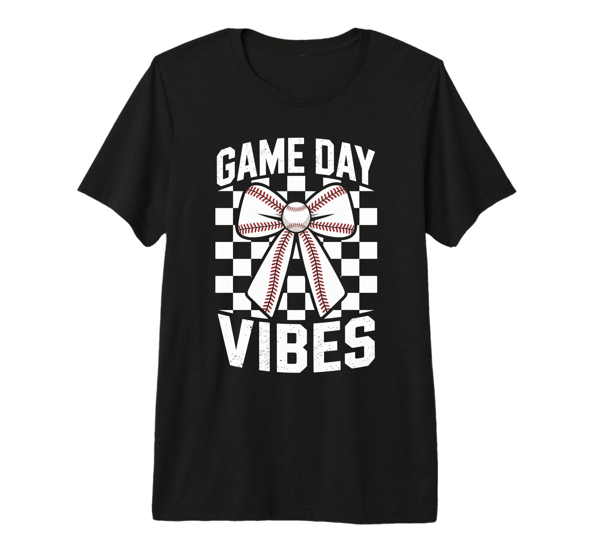 Game Day Vibes Coquette Bow Baseball T-Shirt - Custom Art Print Unisex - T-Shirt, Sweatshirt, Hoodie