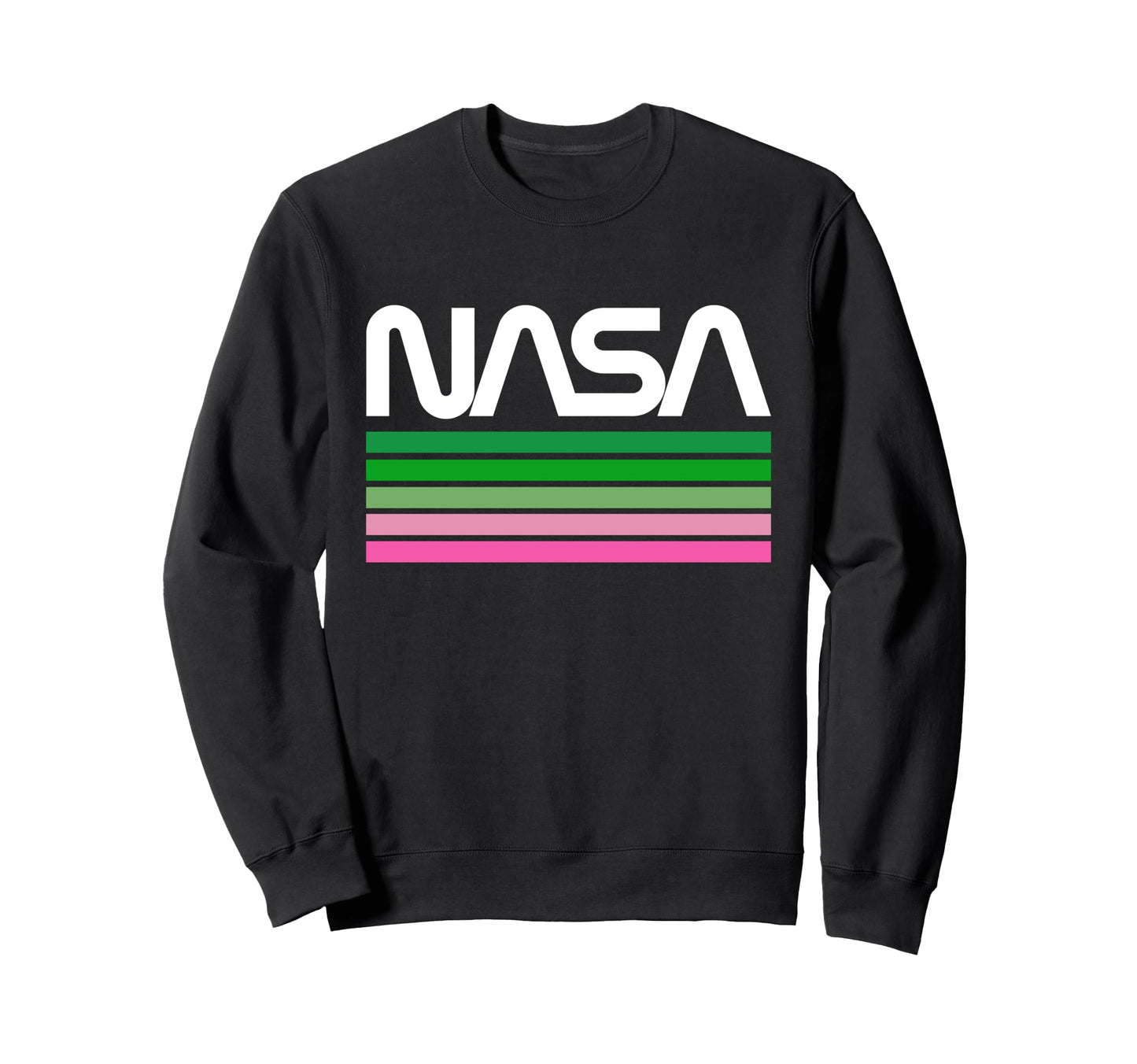 Nasa Stripe Worm Logo Sweatshirt - Graphic Print Unisex - T-Shirt, Sweatshirt, Hoodie