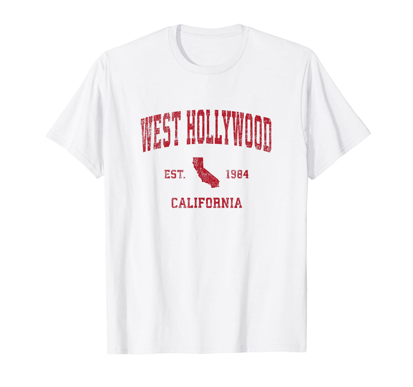 West Hollywood California Ca Sports Red T-Shirt - Fun Novelty Design Unisex - T-Shirt, Sweatshirt, Hoodie