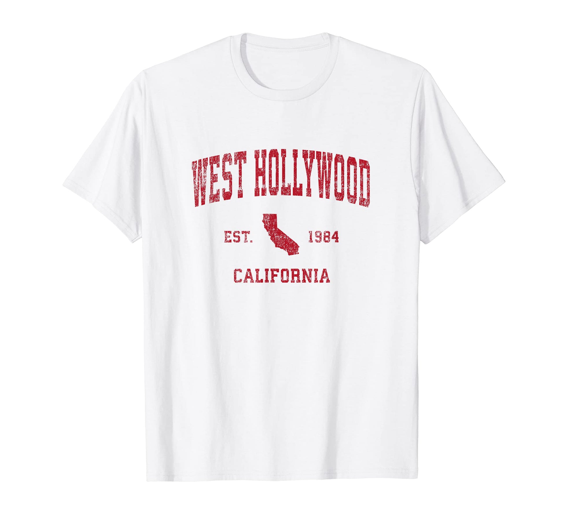 West Hollywood California Ca Sports Red T-Shirt - Fun Novelty Design Unisex - T-Shirt, Sweatshirt, Hoodie