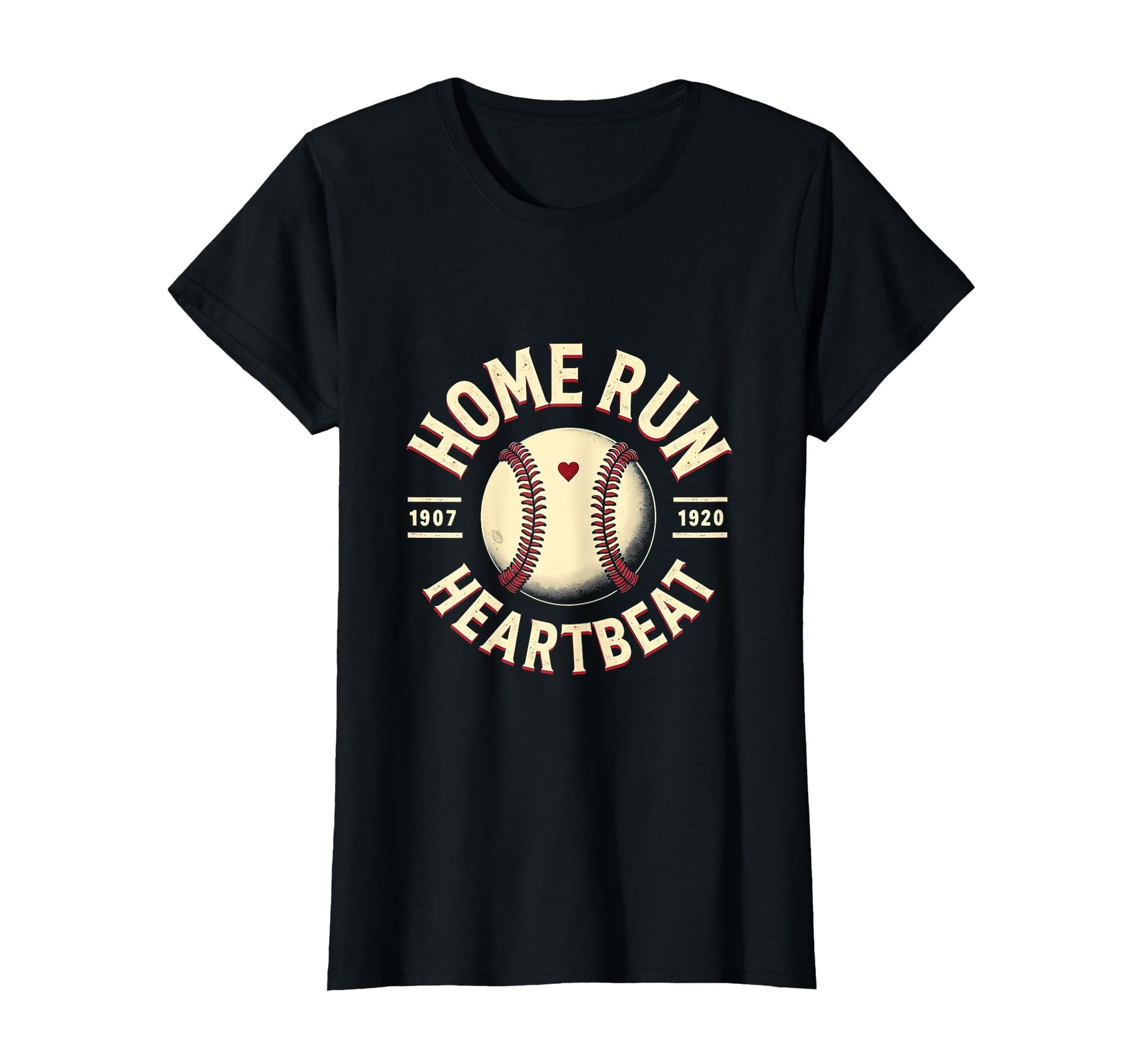 Home Run Heartbeat Baseball Mom T-Shirt - Minimalist Print for Adults - T-Shirt, Sweatshirt, Hoodie