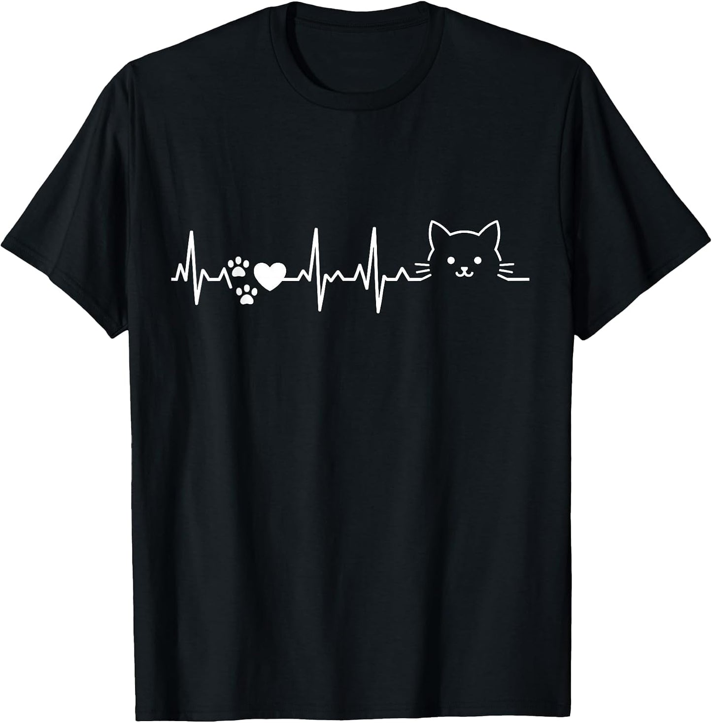 Cat Lover Heartbeat EKG Pulse Owner - Adult & Kids T-Shirts, Sweatshirts & Hoodies apparel design preview 1