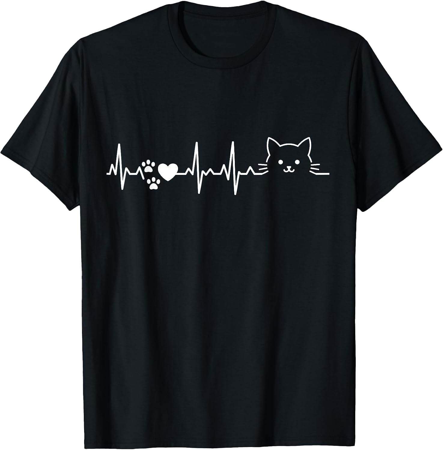 Cat Lover Heartbeat EKG Pulse Owner - Adult & Kids T-Shirts, Sweatshirts & Hoodies apparel design preview 1