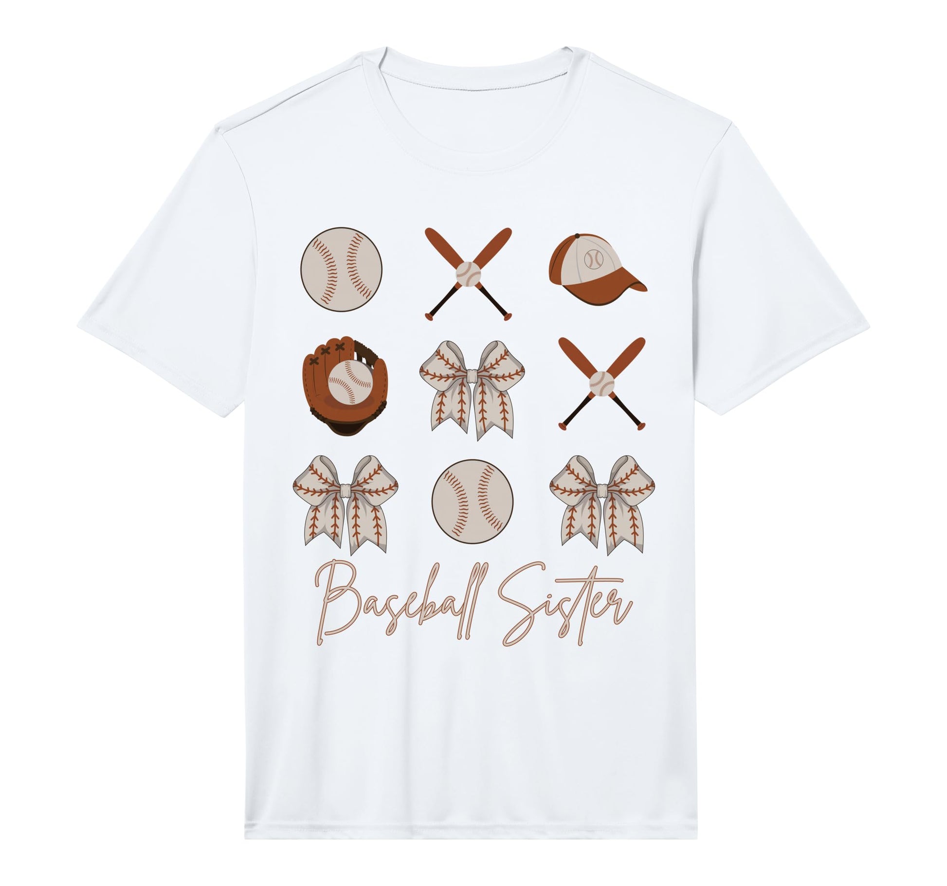 Baseball Sister Coquette Bow Cheer T-Shirt - Aesthetic Graphic for Adults - T-Shirt, Sweatshirt, Hoodie