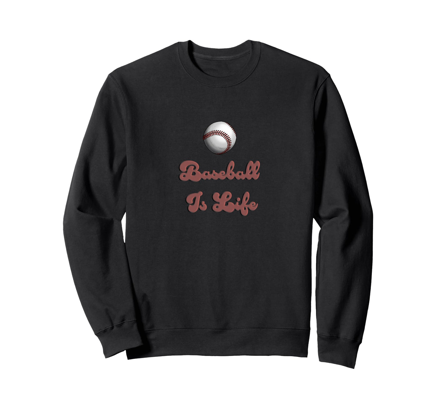 Baseball Is Life Script Athletic Sweatshirt - Casual Everyday Wear Unisex - T-Shirt, Sweatshirt, Hoodie