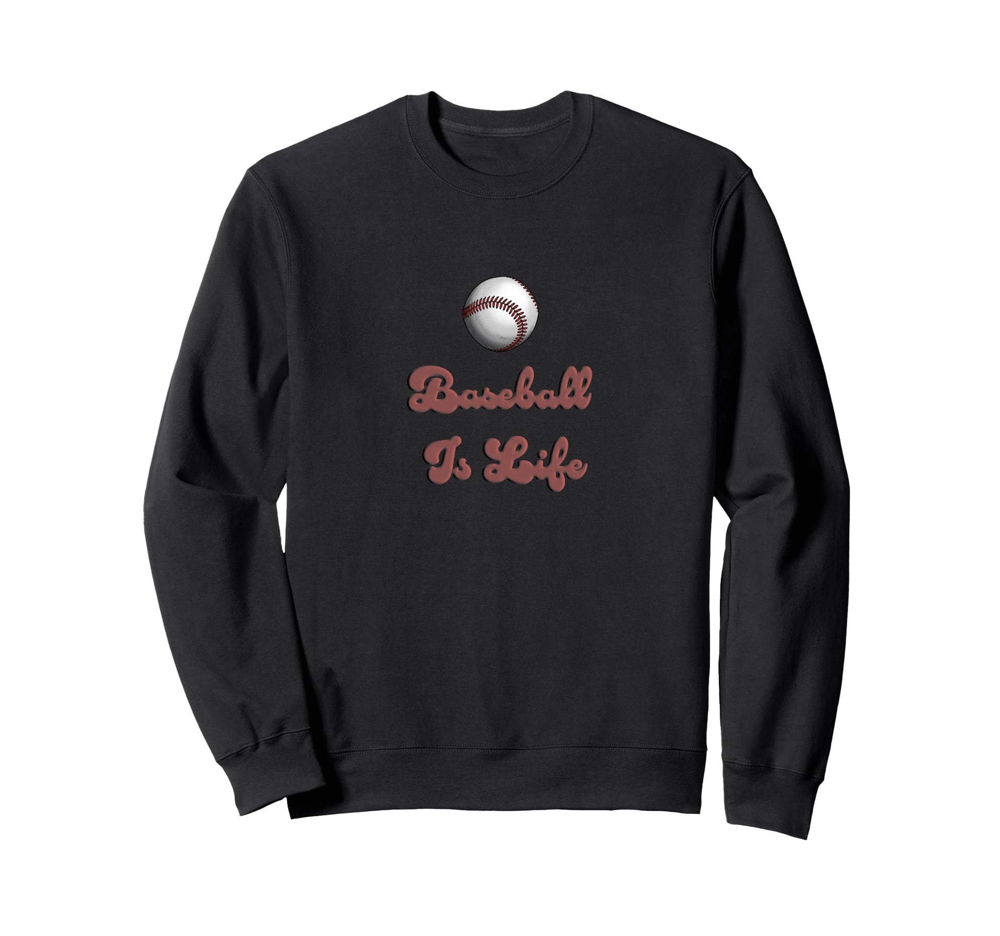 Baseball Is Life Script Athletic Sweatshirt - Casual Everyday Wear Unisex - T-Shirt, Sweatshirt, Hoodie