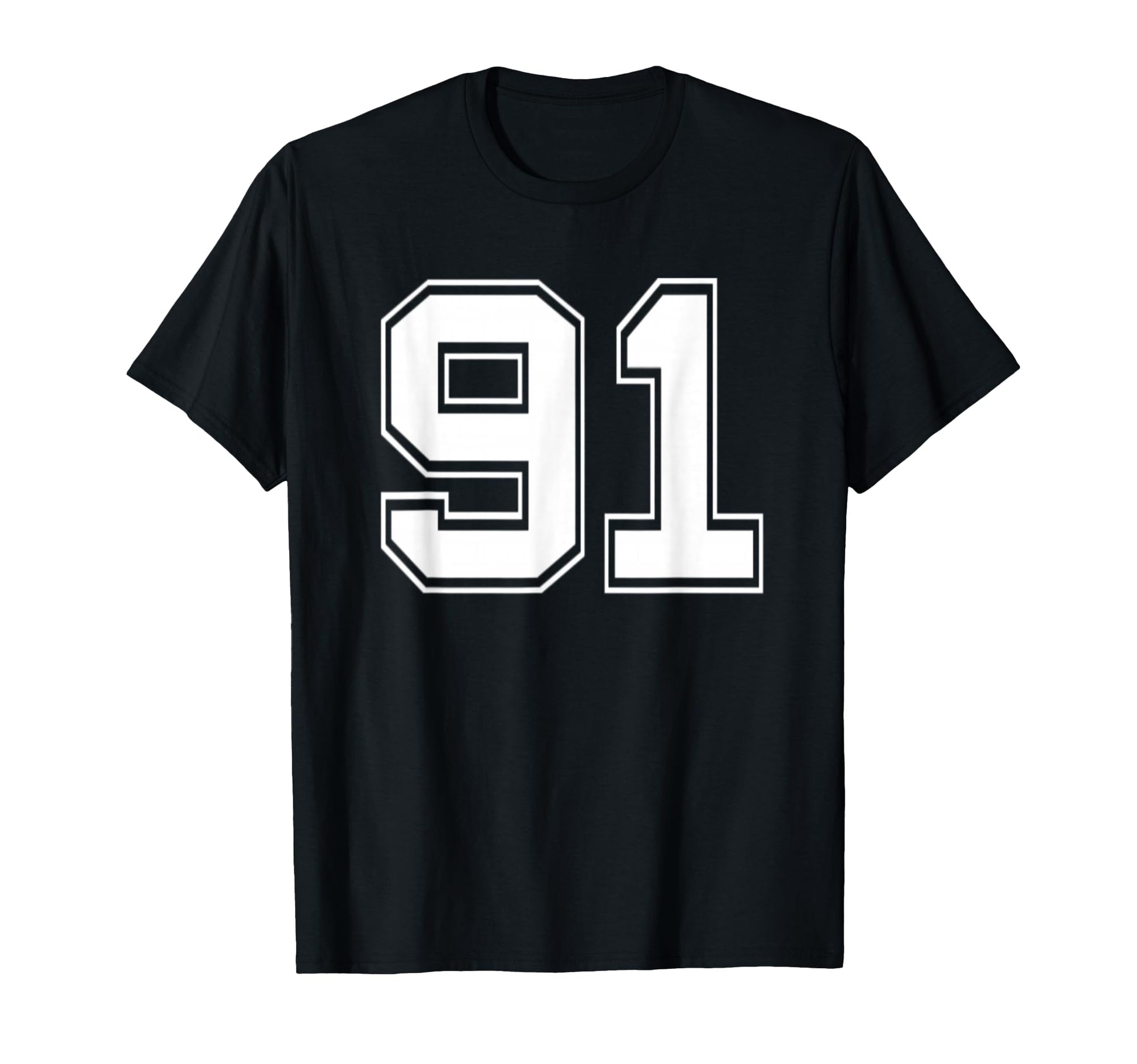 Number 91 Baseball Football Soccer T-Shirt - Minimalist Print for Adults - T-Shirt, Sweatshirt, Hoodie