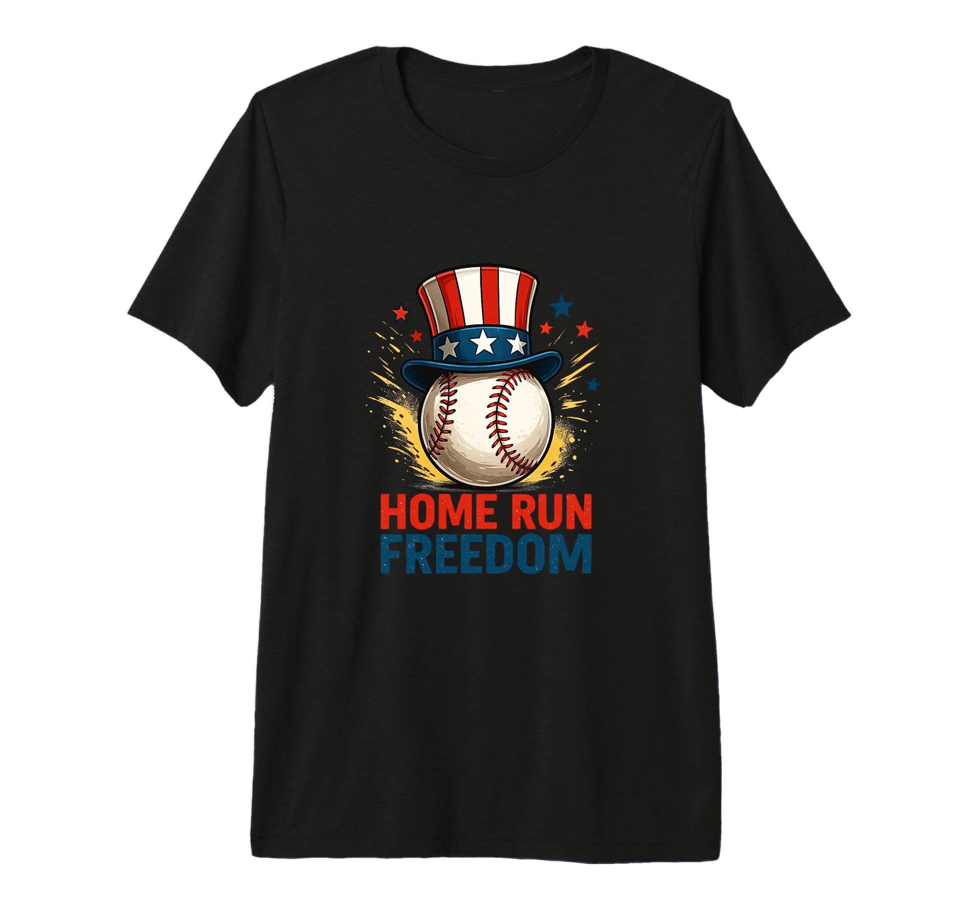 Home Run Freedom Patriotic T-Shirt - Casual Everyday Wear for Adults - T-Shirt, Sweatshirt, Hoodie