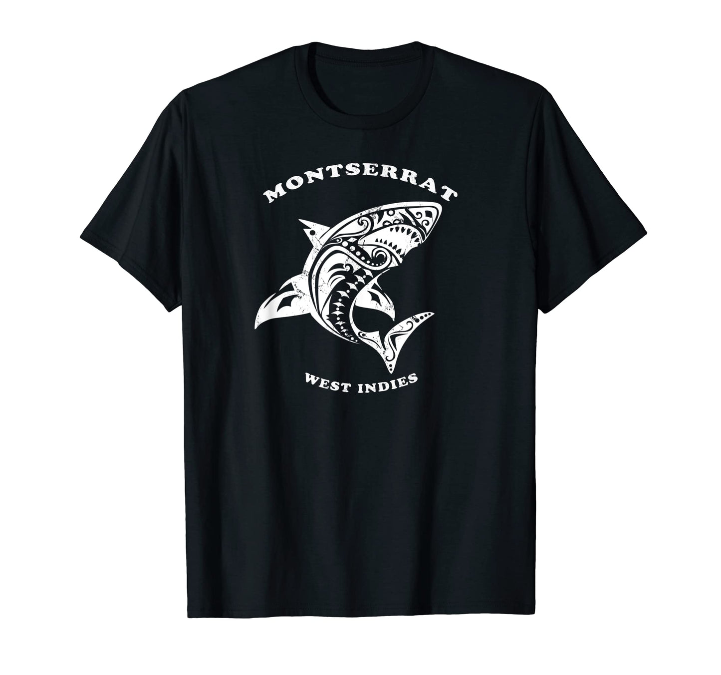 Montserrat West Indies Tribal Shark T-Shirt - Novelty Apparel Unisex - T-Shirt, Sweatshirt, Hoodie