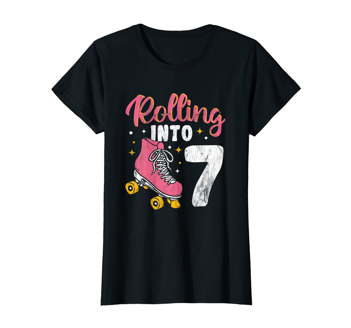Rolling Into 7 Skating Roller Derby T-Shirt - Minimalist Print for Adults - T-Shirt, Sweatshirt, Hoodie