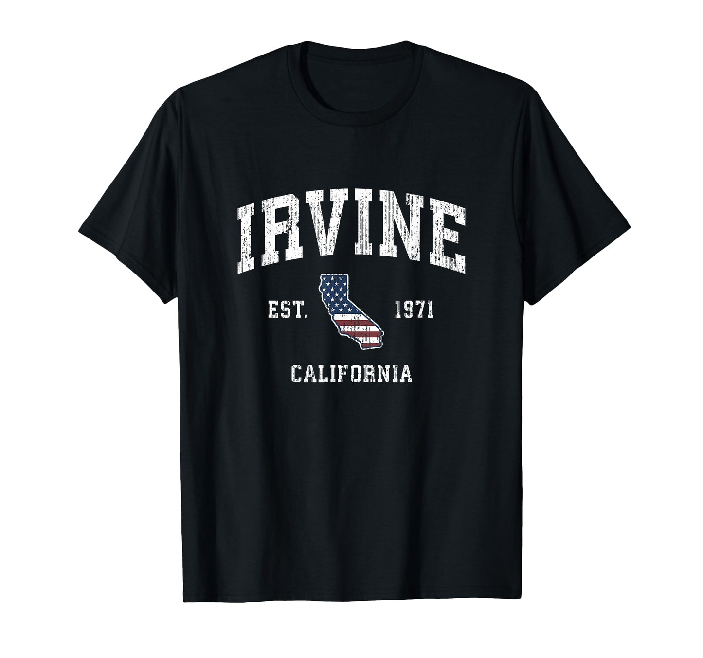 Irvine California Ca American Flag T-Shirt - Novelty Apparel for Adults - T-Shirt, Sweatshirt, Hoodie
