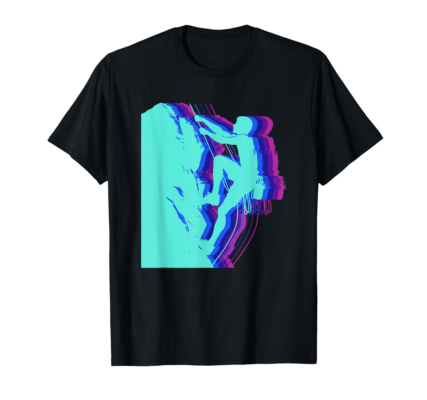 Glitch Art Rock Climber T-Shirt - Casual Everyday Wear for Adults - T-Shirt, Sweatshirt, Hoodie