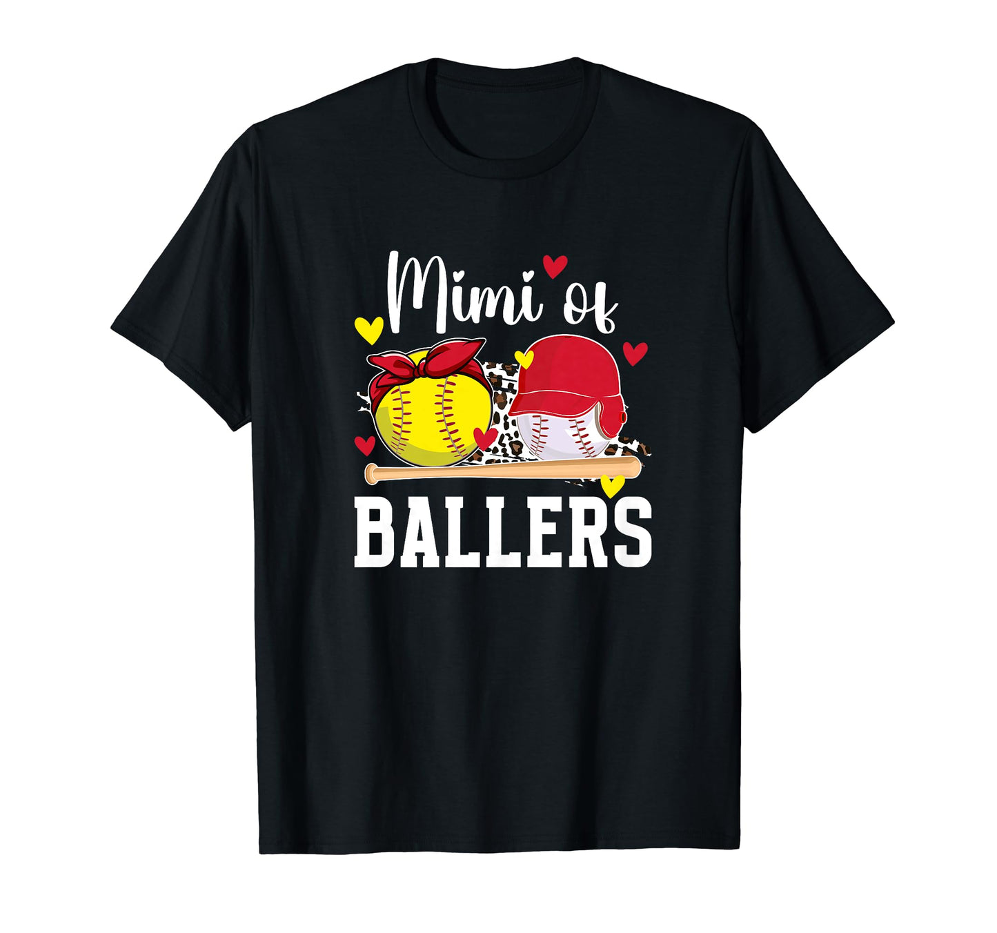 Mimi Ballers Leopard Softball Baseball T-Shirt - Novelty Apparel Men Women - T-Shirt, Sweatshirt, Hoodie