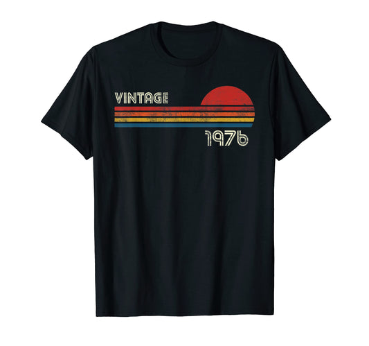 1976 Chest Stripe Birthday T-Shirt - Trendy Graphic for Adults - T-Shirt, Sweatshirt, Hoodie