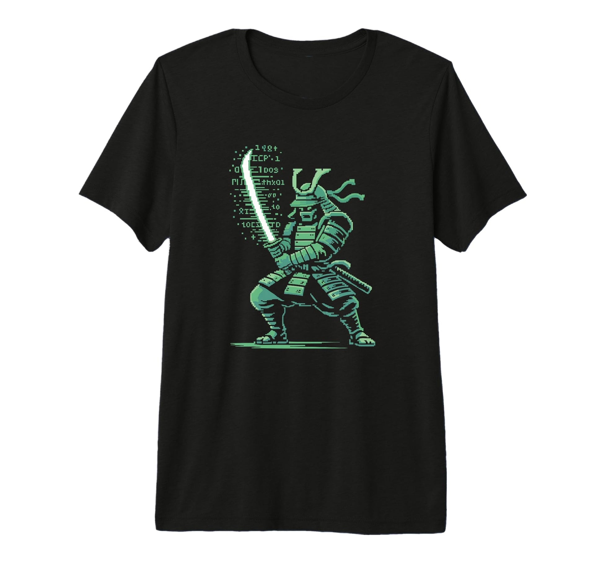 Pixel Samurai Warrior Arcade Gamer Tri T-Shirt - Graphic Print for Adults - T-Shirt, Sweatshirt, Hoodie