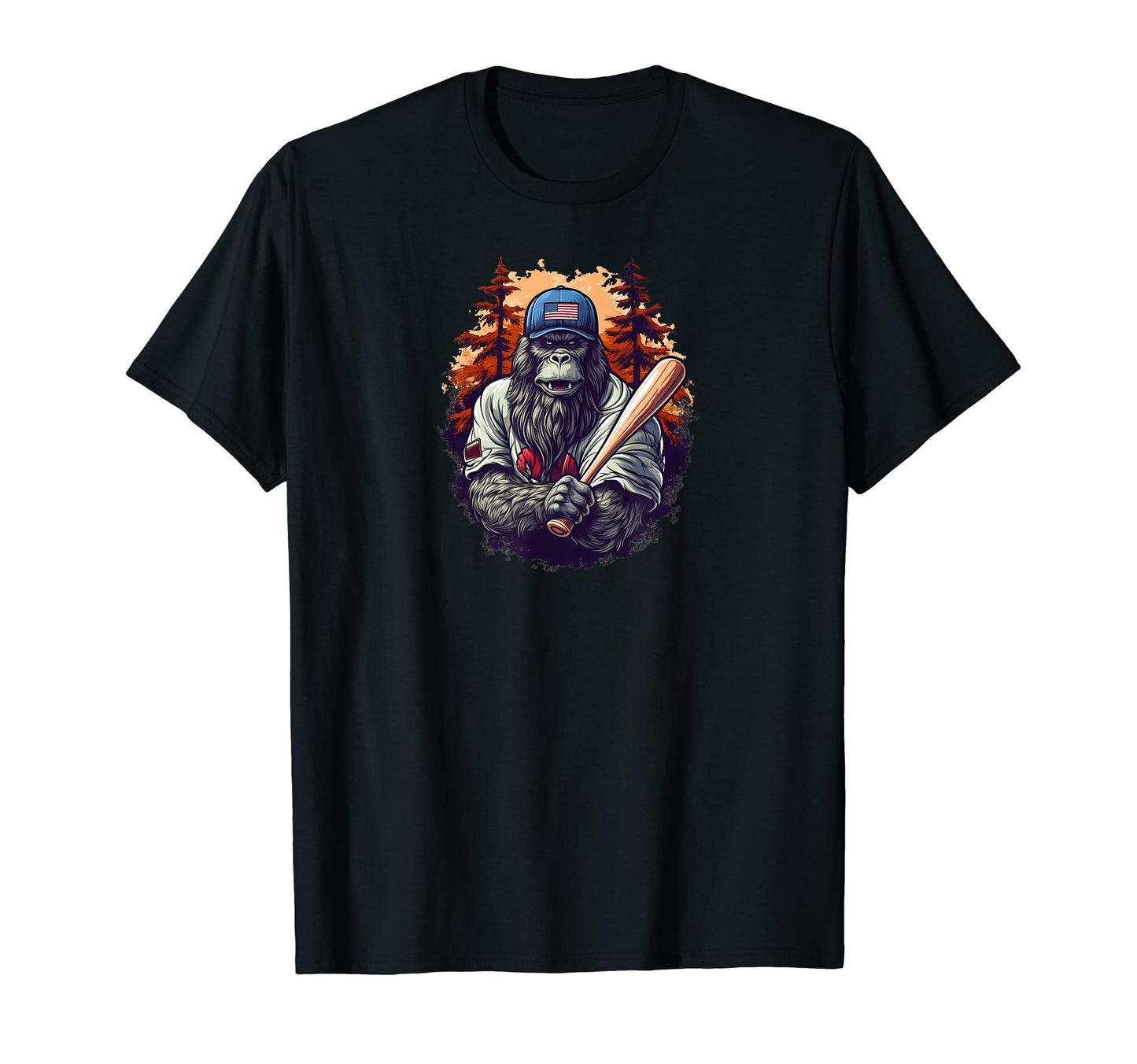 Hairy Monster As Baseball Player T-Shirt - Casual Everyday Wear for Adults - T-Shirt, Sweatshirt, Hoodie