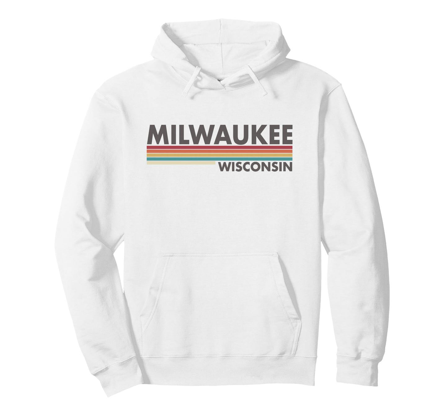 Milwaukee Wisconsin Stripes Hoodie - Aesthetic Graphic for Adults - T-Shirt, Sweatshirt, Hoodie