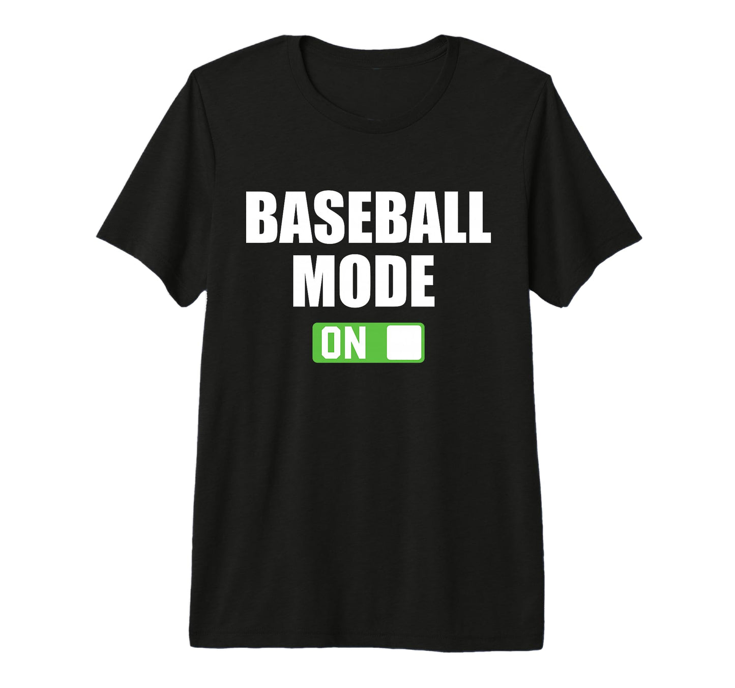 Baseball Mode Funny Power Button Tri Blend T-Shirt - Unique Graphic Unisex - T-Shirt, Sweatshirt, Hoodie