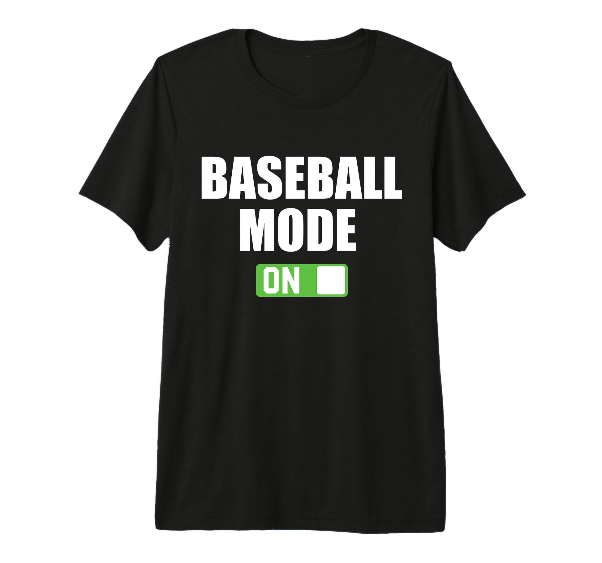 Baseball Mode Funny Power Button Tri Blend T-Shirt - Unique Graphic Unisex - T-Shirt, Sweatshirt, Hoodie