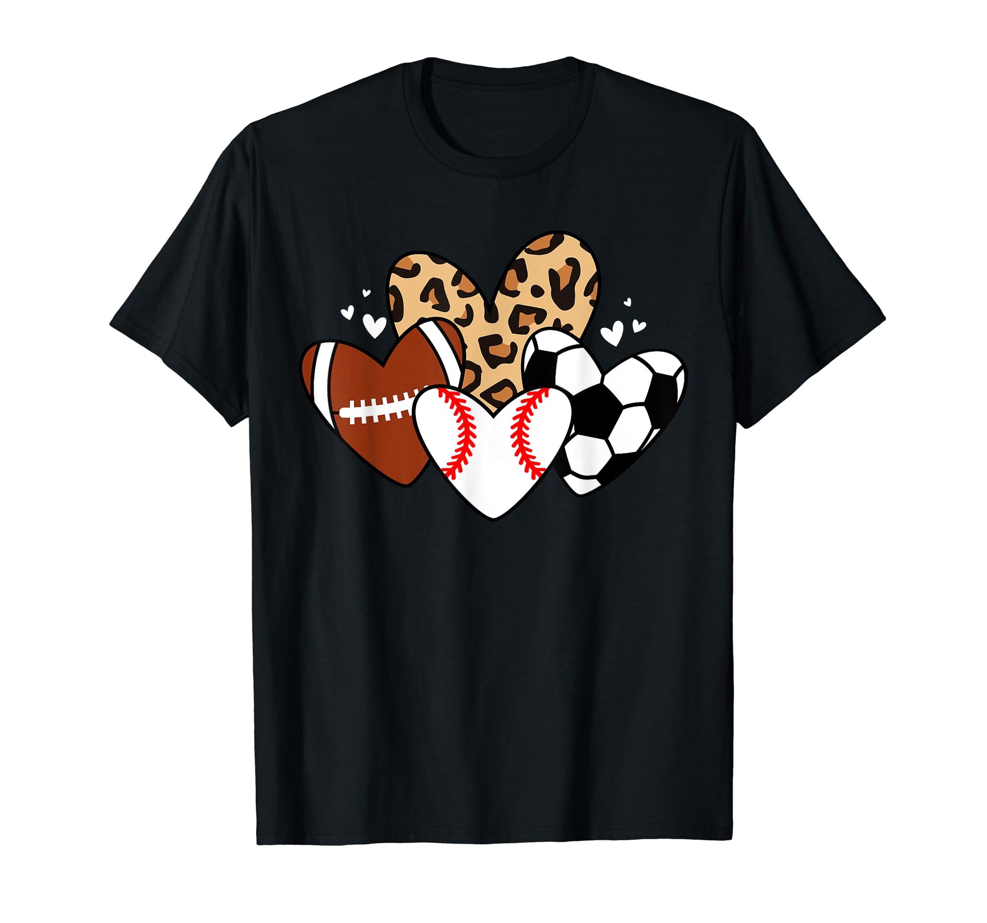 Baseball Soccer Football Heart Funny T-Shirt - Graphic Print Men Women - T-Shirt, Sweatshirt, Hoodie