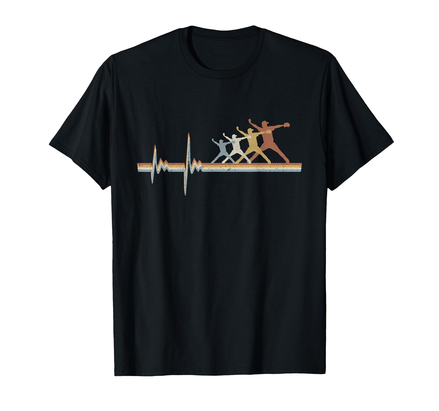 Baseball Pitcher Softball Heartbeat Ekg T-Shirt - Trendy Graphic for Adults - T-Shirt, Sweatshirt, Hoodie