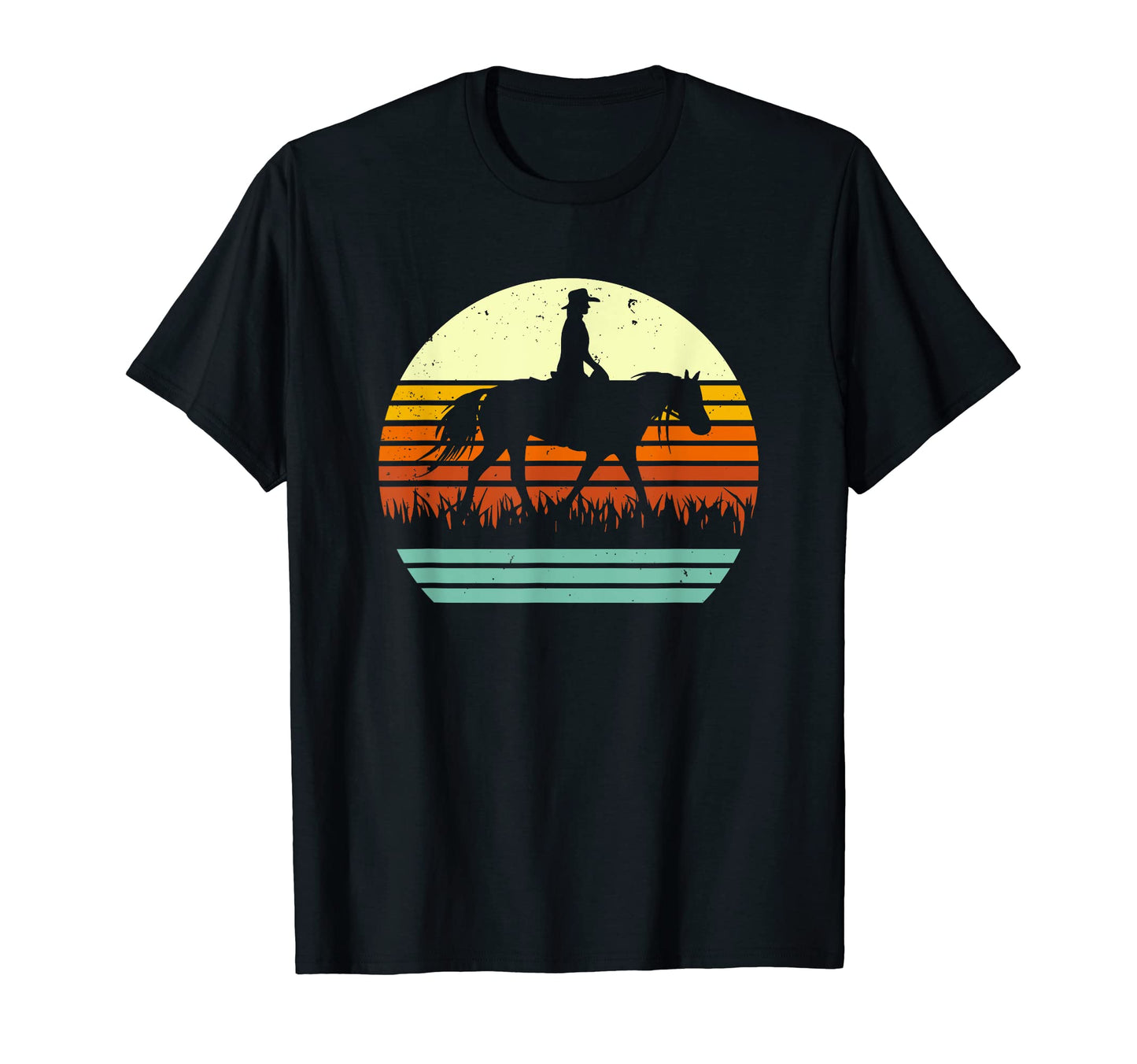 Western Horse And Rider Sun T-Shirt - Fun Novelty Design for Adults - T-Shirt, Sweatshirt, Hoodie