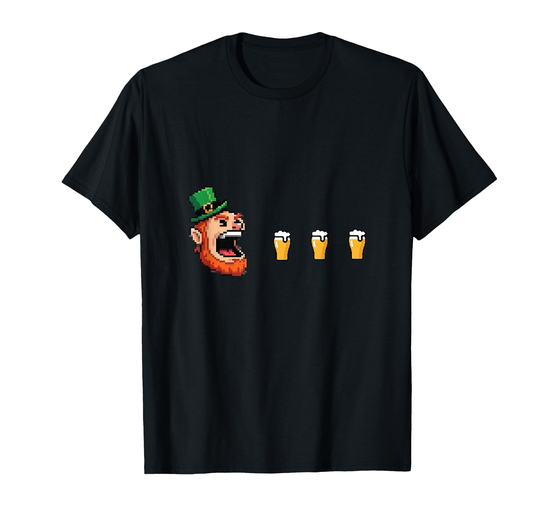 St Patricks Day Pixel Leprechaun T-Shirt - Aesthetic Graphic Men Women - T-Shirt, Sweatshirt, Hoodie