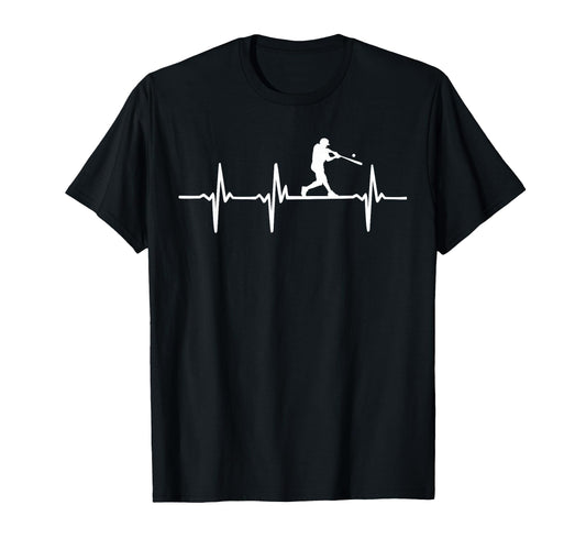 Baseball Heartbeat Baseball Players And T-Shirt - Unique Graphic Men Women - T-Shirt, Sweatshirt, Hoodie
